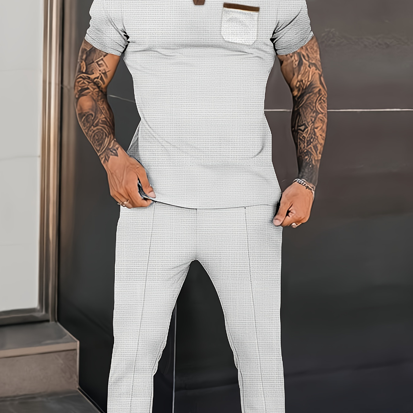 Men's Casual Short Sleeve Lapel Collar Shirt And Pants Set For Spring And Summer Outdoors
Men's Casual Short Sleeve Lapel Collar Shirt And Pants Set For Spring And Summer Outdoors