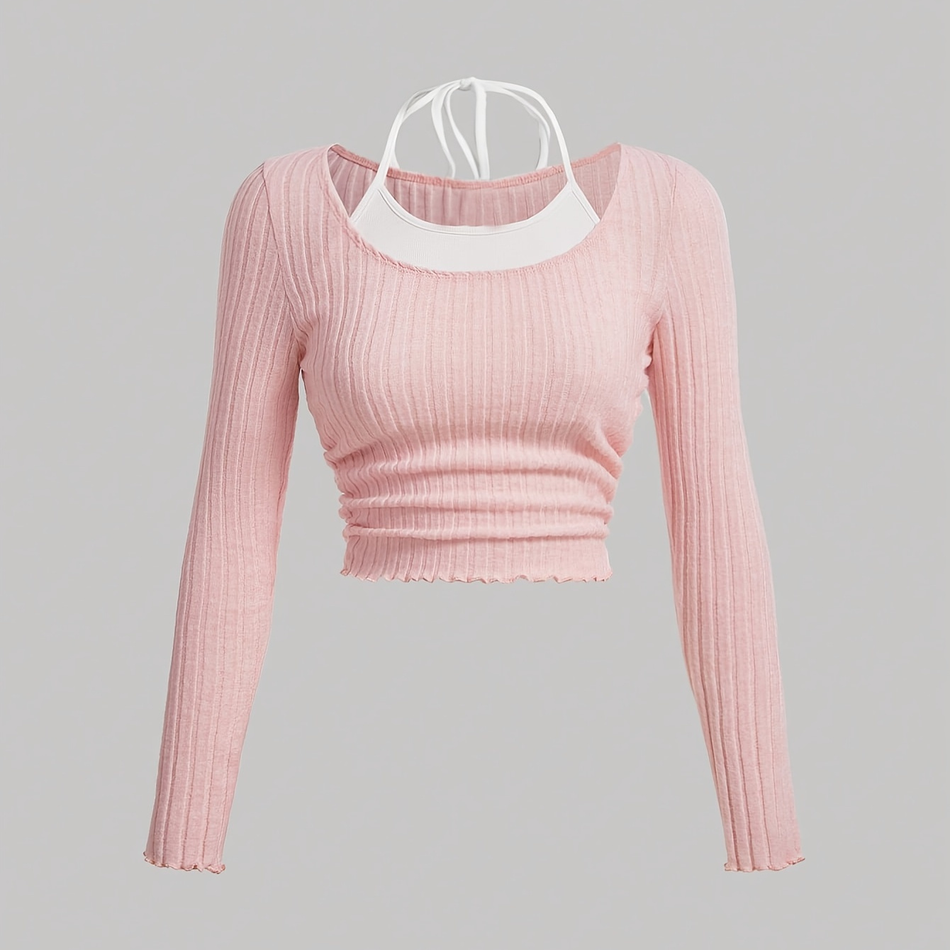 Chic Color Block Halter Neck T-shirt For Women - Long Sleeve, Stretchy Polyester Blend, Machine Washable - Spring & Fall
Chic Color Block Halter Neck T-shirt For Women - Long Sleeve, Stretchy Polyester Blend, Machine Washable - Spring & Fall