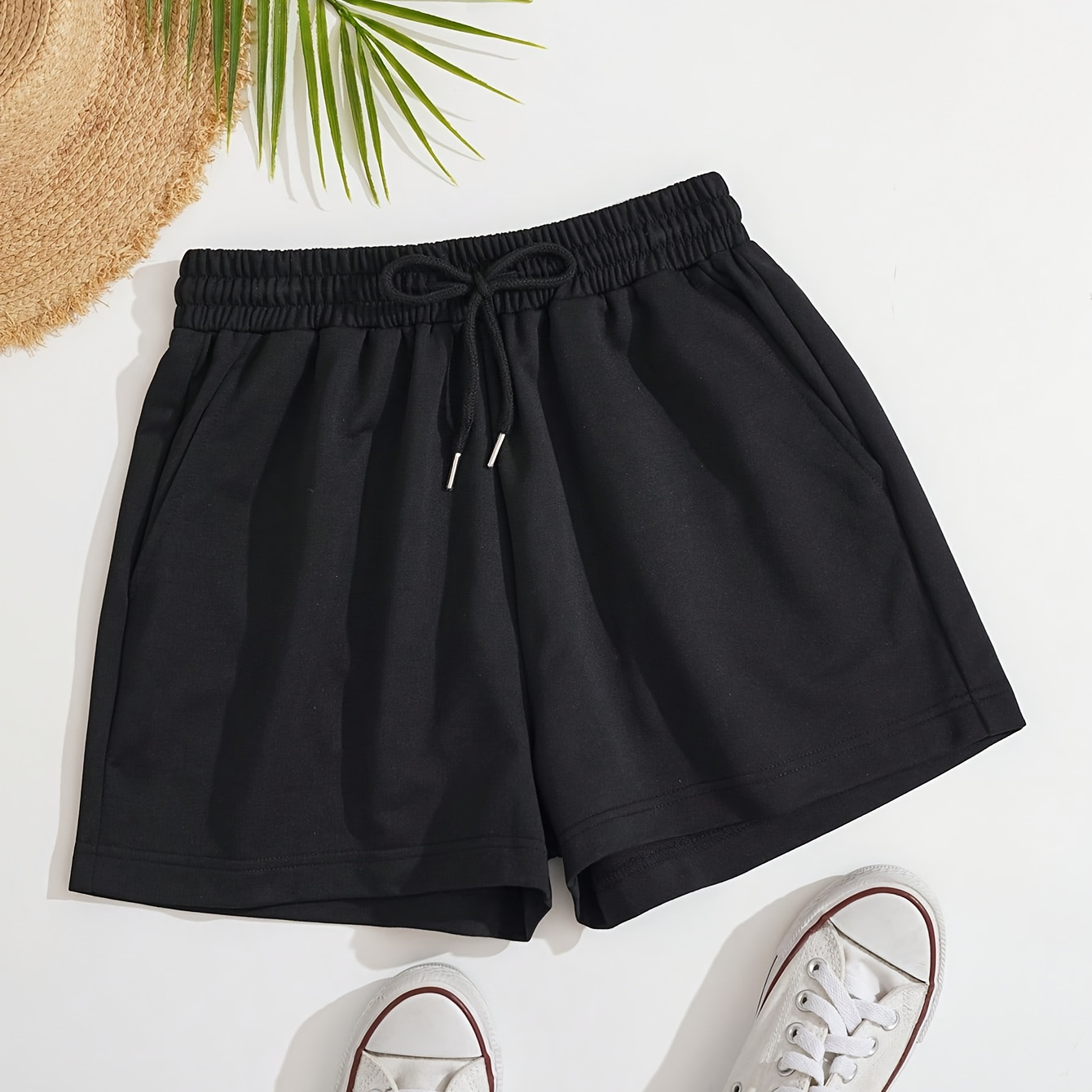 Short À Cordon de Couleur Unie, Short Sportif Décontracté À Poches Inclinées Pour Et L'été, Vêtements Pour Femmes
Short À Cordon de Couleur Unie, Short Sportif Décontracté À Poches Inclinées Pour Et L'été, Vêtements Pour Femmes