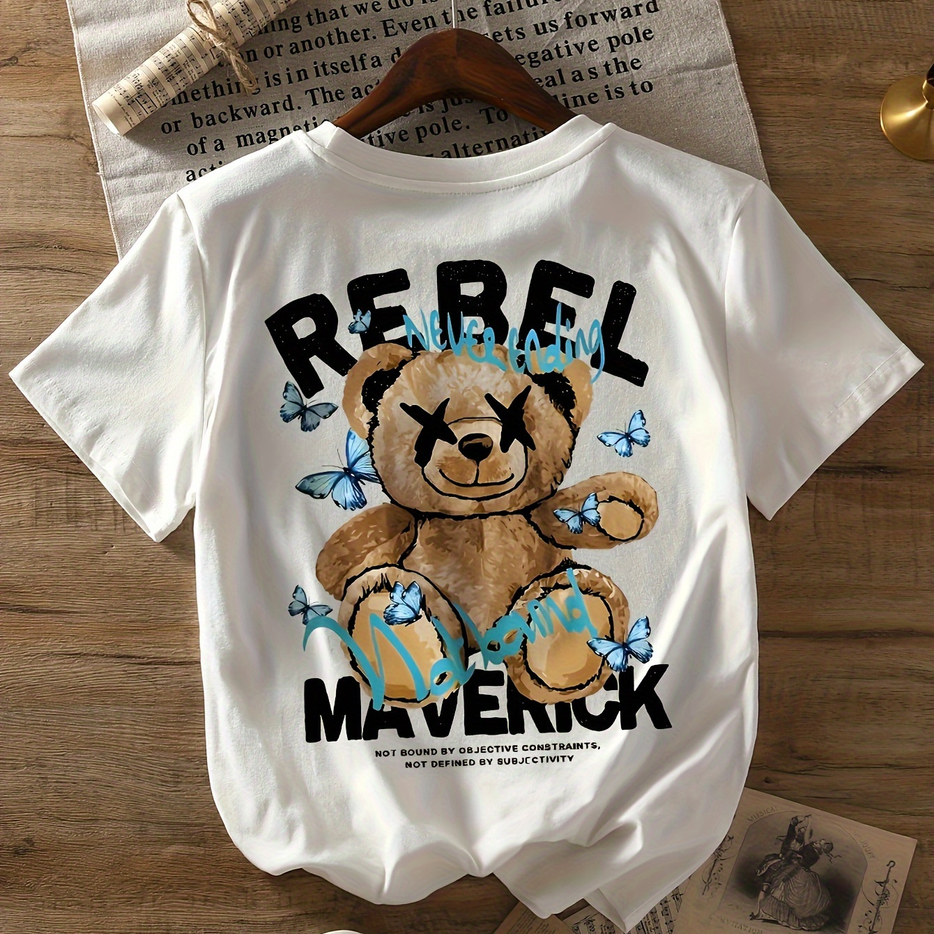 Letter & Bear Print T-shirt, Short Sleeve Crew Neck Casual Top For Summer & Spring, Women's Clothing
Letter & Bear Print T-shirt, Short Sleeve Crew Neck Casual Top For Summer & Spring, Women's Clothing