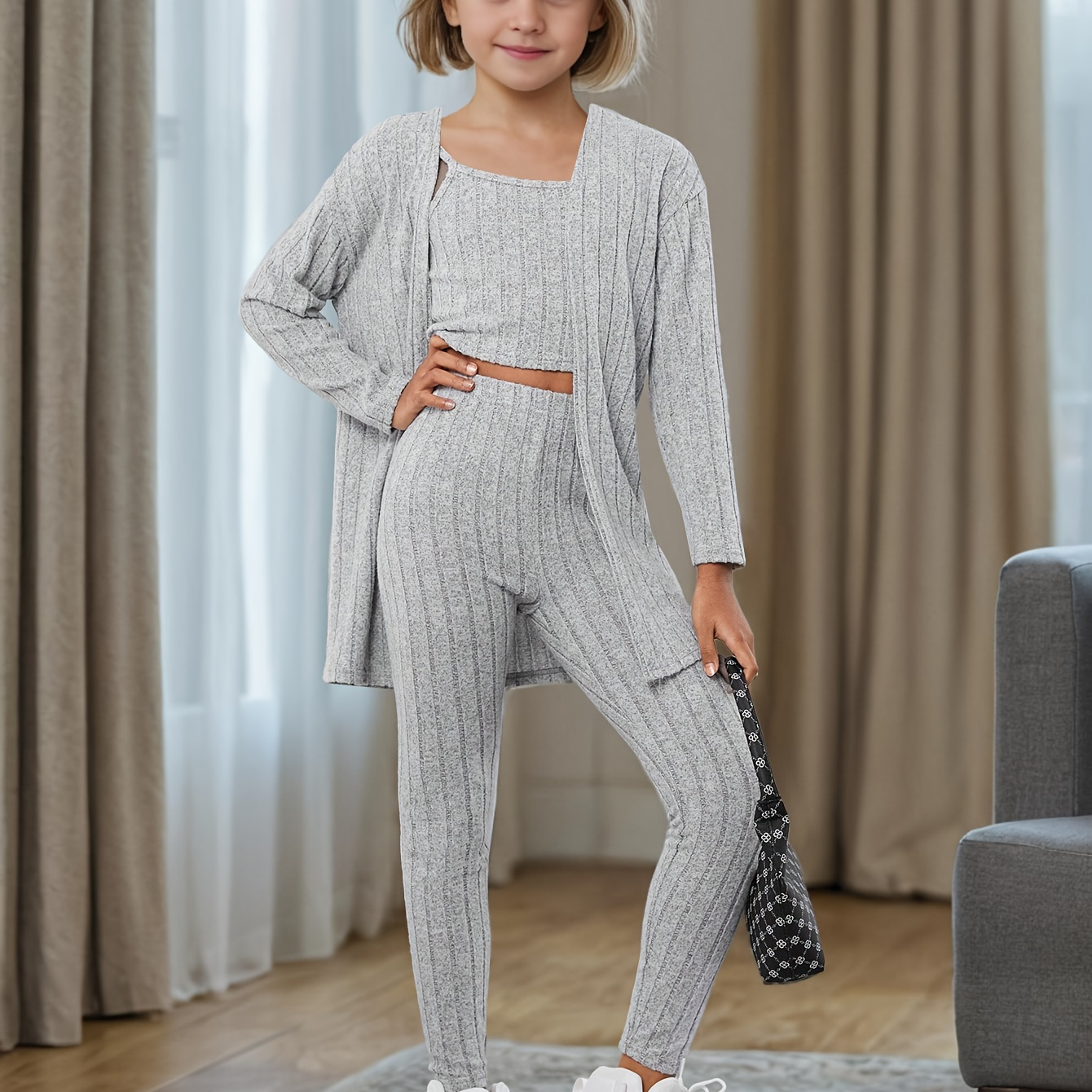 3pcs, Girl's Rib-knit Long- + Cami Top + Leggings Pants - For , & Fall Clothes, As
3pcs, Girl's Rib-knit Long- + Cami Top + Leggings Pants - For , & Fall Clothes, As