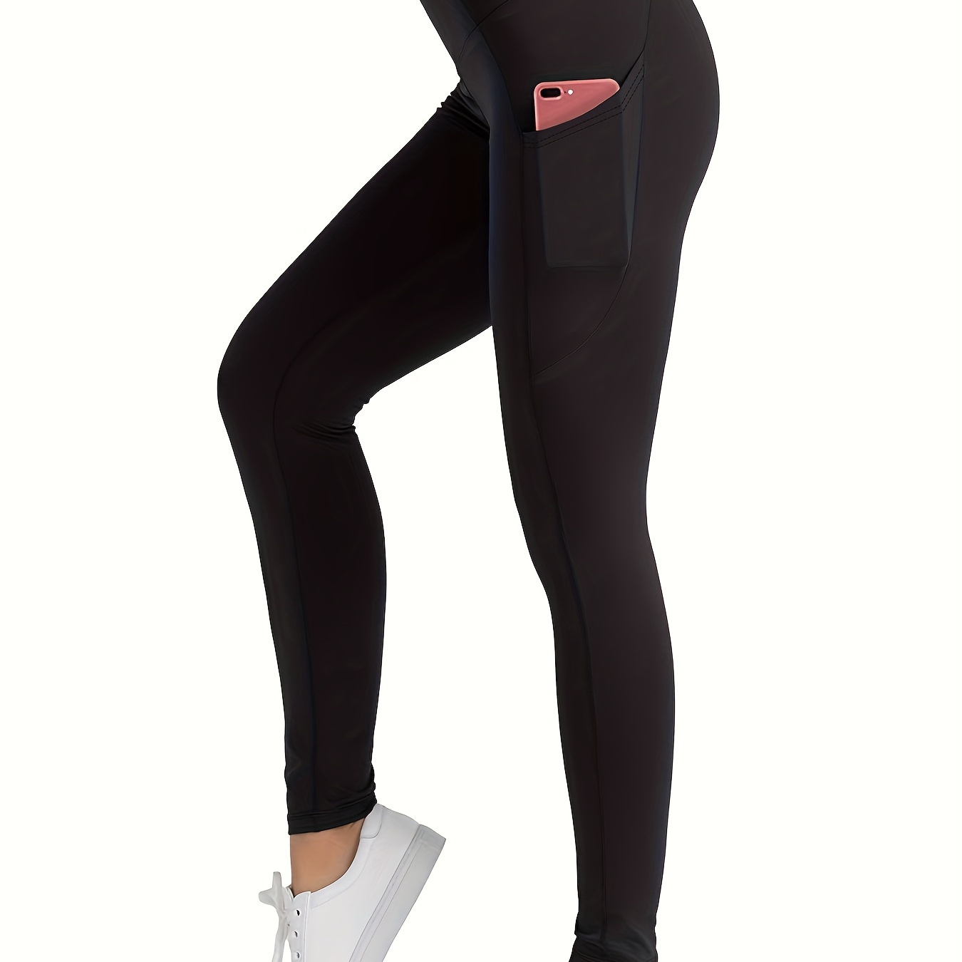 Solid High Waist Dual Pockets Leggings, Sexy Skinny Stretchy Leggings For Spring & Fall, Women's Clothing
Solid High Waist Dual Pockets Leggings, Sexy Skinny Stretchy Leggings For Spring & Fall, Women's Clothing