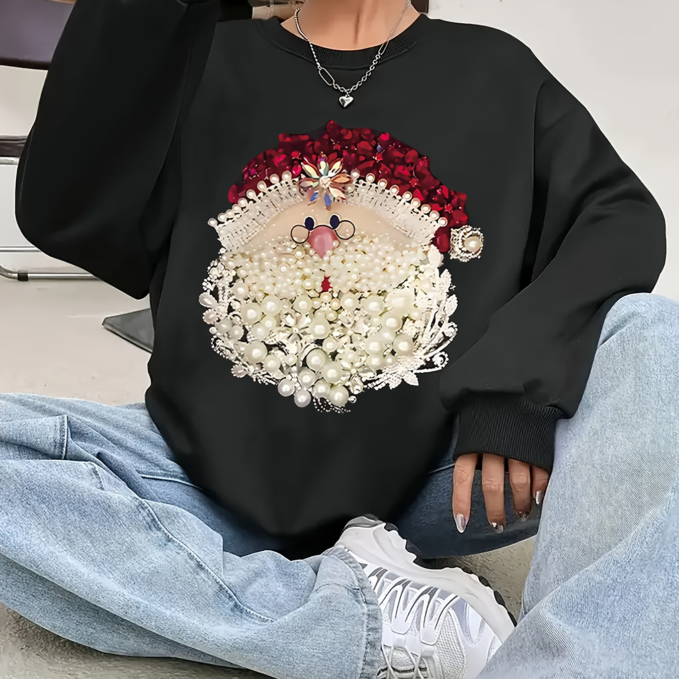 Women's Plus Size Casual Sweatshirt With Unique Letter Print - Cozy Polyester, Round Neck Pullover For Fall/winter
Women's Plus Size Casual Sweatshirt With Unique Letter Print - Cozy Polyester, Round Neck Pullover For Fall/winter