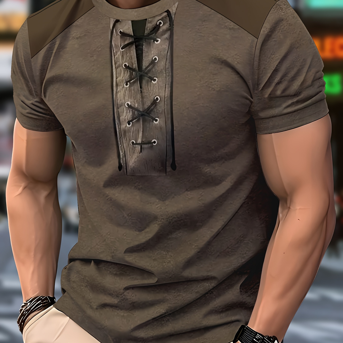 Men's 3d Printed Novelty T-shirt - Casual Round Neck, Polyester, Machine Washable - Summer
Men's 3d Printed Novelty T-shirt - Casual Round Neck, Polyester, Machine Washable - Summer