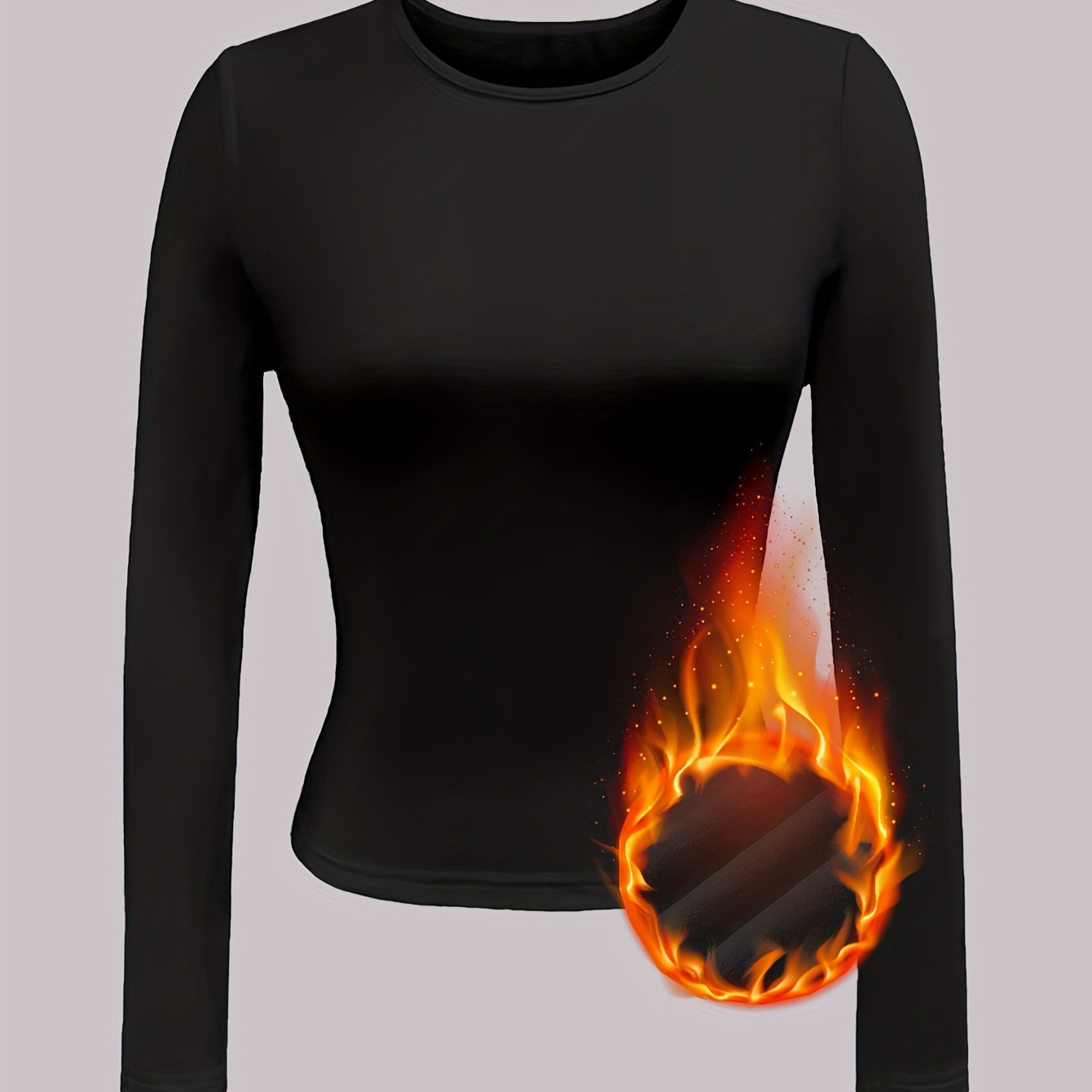 Women's Thermal Underwear Top, Solid Color Knit Polyester With Elastane, Machine Washable, Tight Fit
Women's Thermal Underwear Top, Solid Color Knit Polyester With Elastane, Machine Washable, Tight Fit