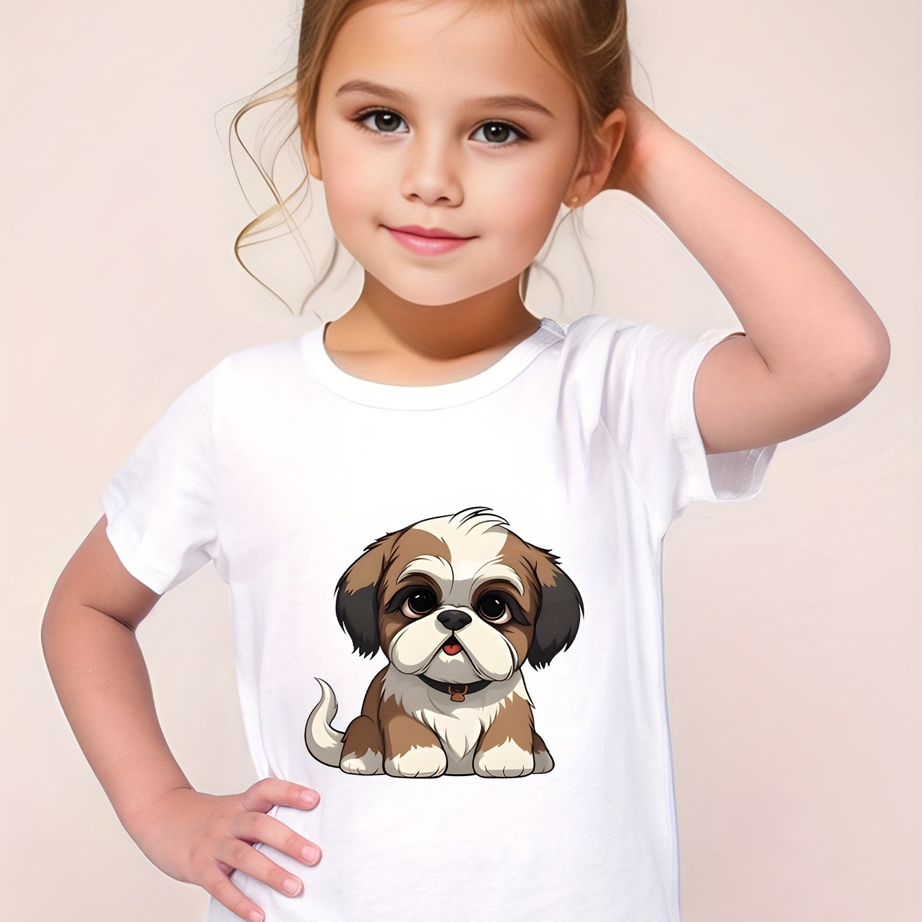 100% Cotton, Furry Puppy Print Short Sleeve T-shirt, Casual & Versatile Tees Tops For Girls Summer Christmas Gift
100% Cotton, Furry Puppy Print Short Sleeve T-shirt, Casual & Versatile Tees Tops For Girls Summer Christmas Gift