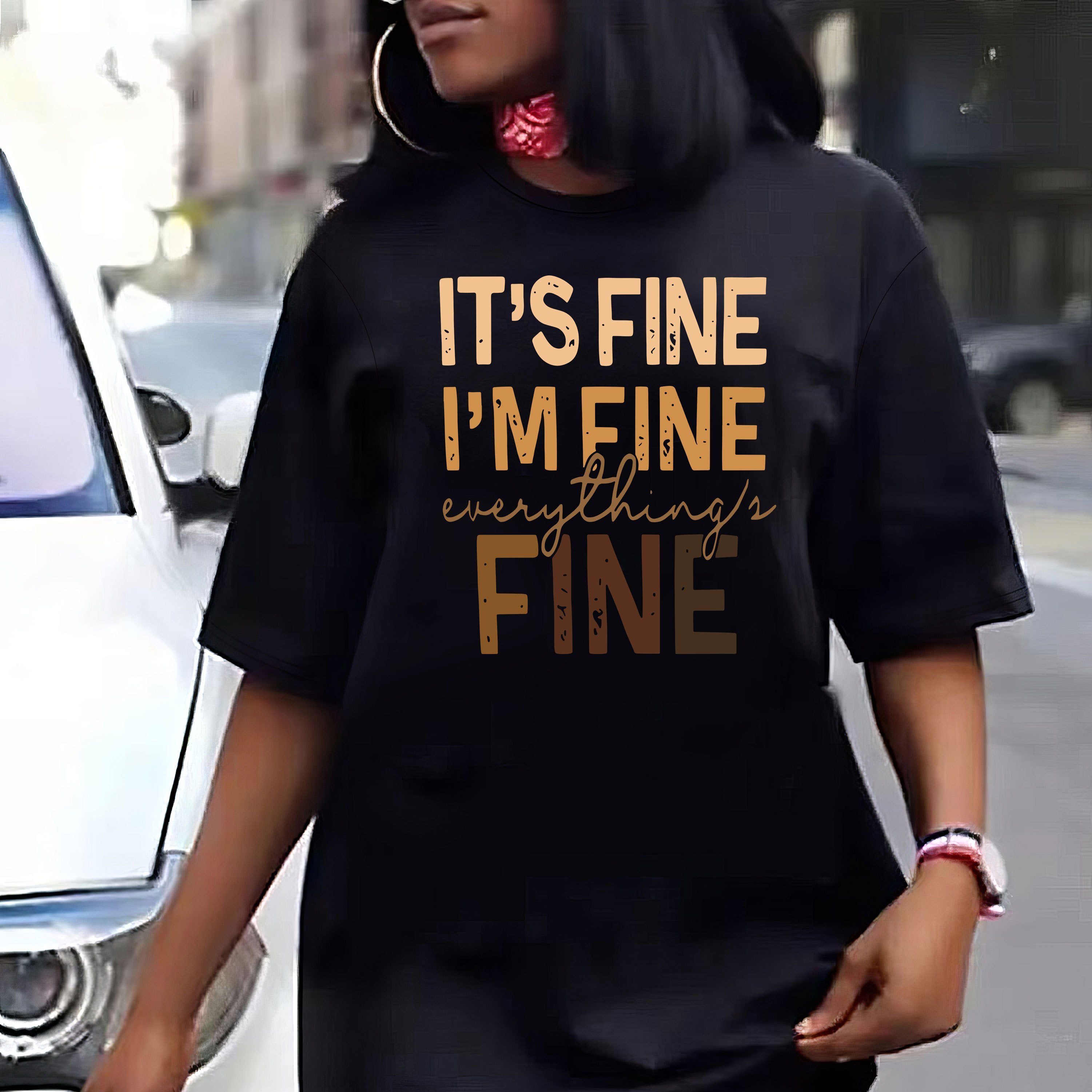 Plus Size Letter Print Tee Dress, Casual Short Sleeve Crew Neck Dress For Spring & Summer, Women's Plus Size Clothing
Plus Size Letter Print Tee Dress, Casual Short Sleeve Crew Neck Dress For Spring & Summer, Women's Plus Size Clothing