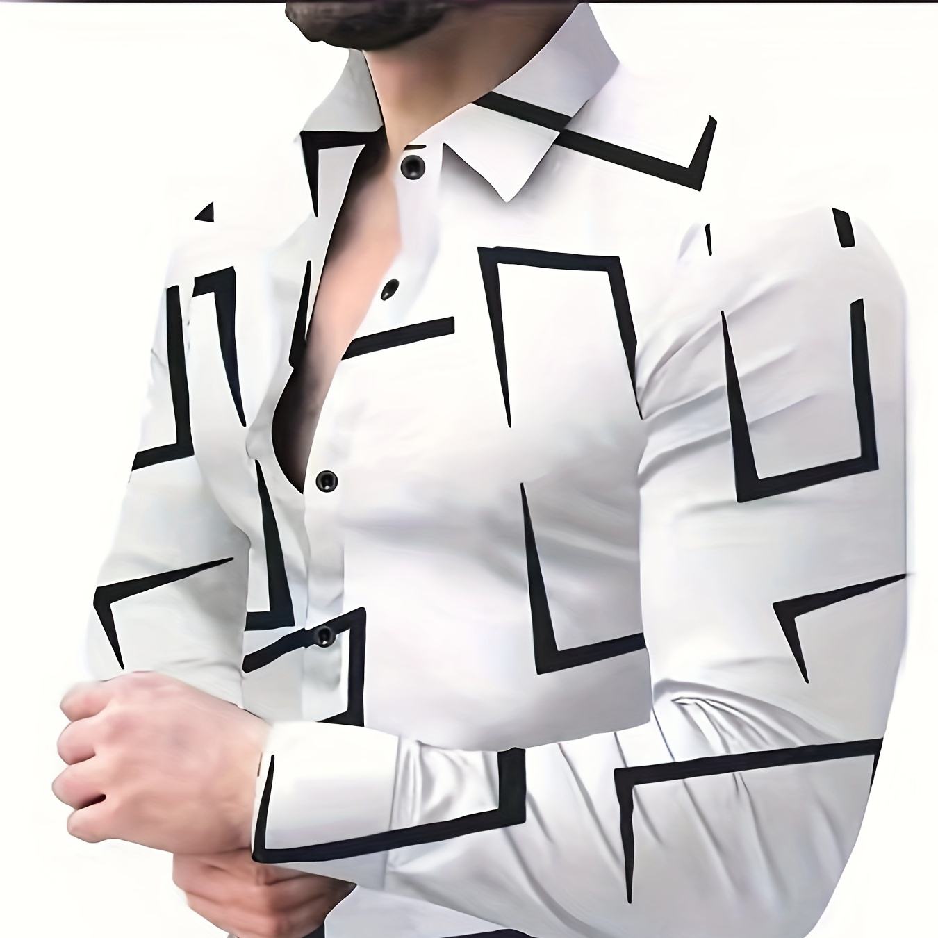 Geometric Print Men's Summer Fashionable And Simple Long Sleeve Button Casual Lapel Shirt, Trendy And Versatile, Suitable For Dates, Beach Holiday, As Gifts
Geometric Print Men's Summer Fashionable And Simple Long Sleeve Button Casual Lapel Shirt, Trendy And Versatile, Suitable For Dates, Beach Holiday, As Gifts