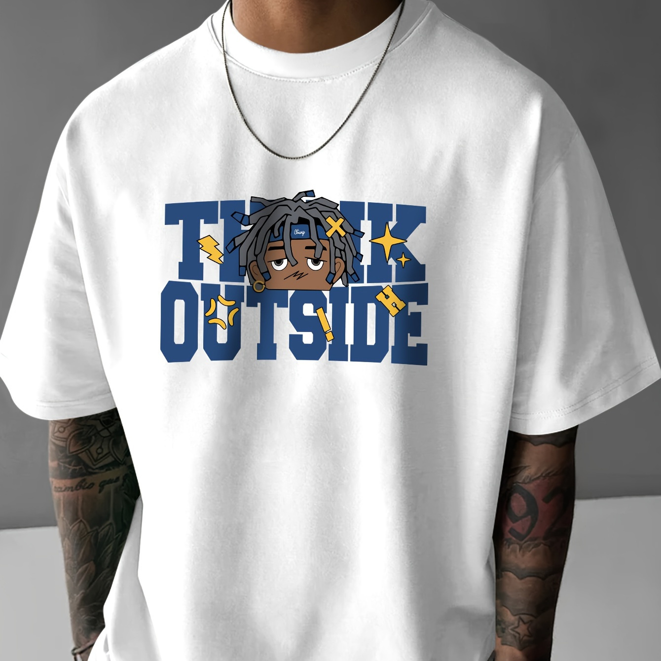 Black Anime Man Printed, Men's Casual Trendy Fashion Crew Neck T-shirt For Summer And Spring
Black Anime Man Printed, Men's Casual Trendy Fashion Crew Neck T-shirt For Summer And Spring