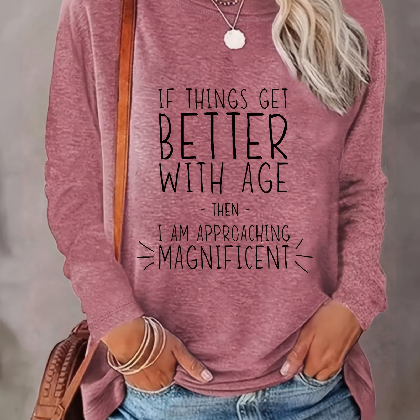Letter Print T-shirt, Long Sleeve Crew Neck Casual Top For Spring & Fall, Women's Clothing
Letter Print T-shirt, Long Sleeve Crew Neck Casual Top For Spring & Fall, Women's Clothing