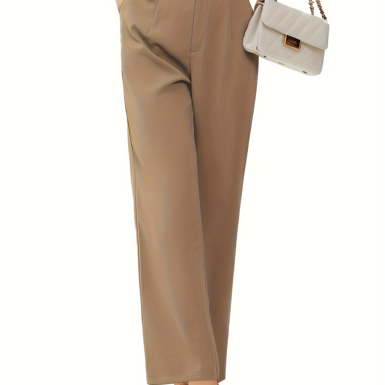 Solid Straight Leg Pants, Elegant High Waist Pockets Pants For Spring & Summer, Women's Clothing
Solid Straight Leg Pants, Elegant High Waist Pockets Pants For Spring & Summer, Women's Clothing