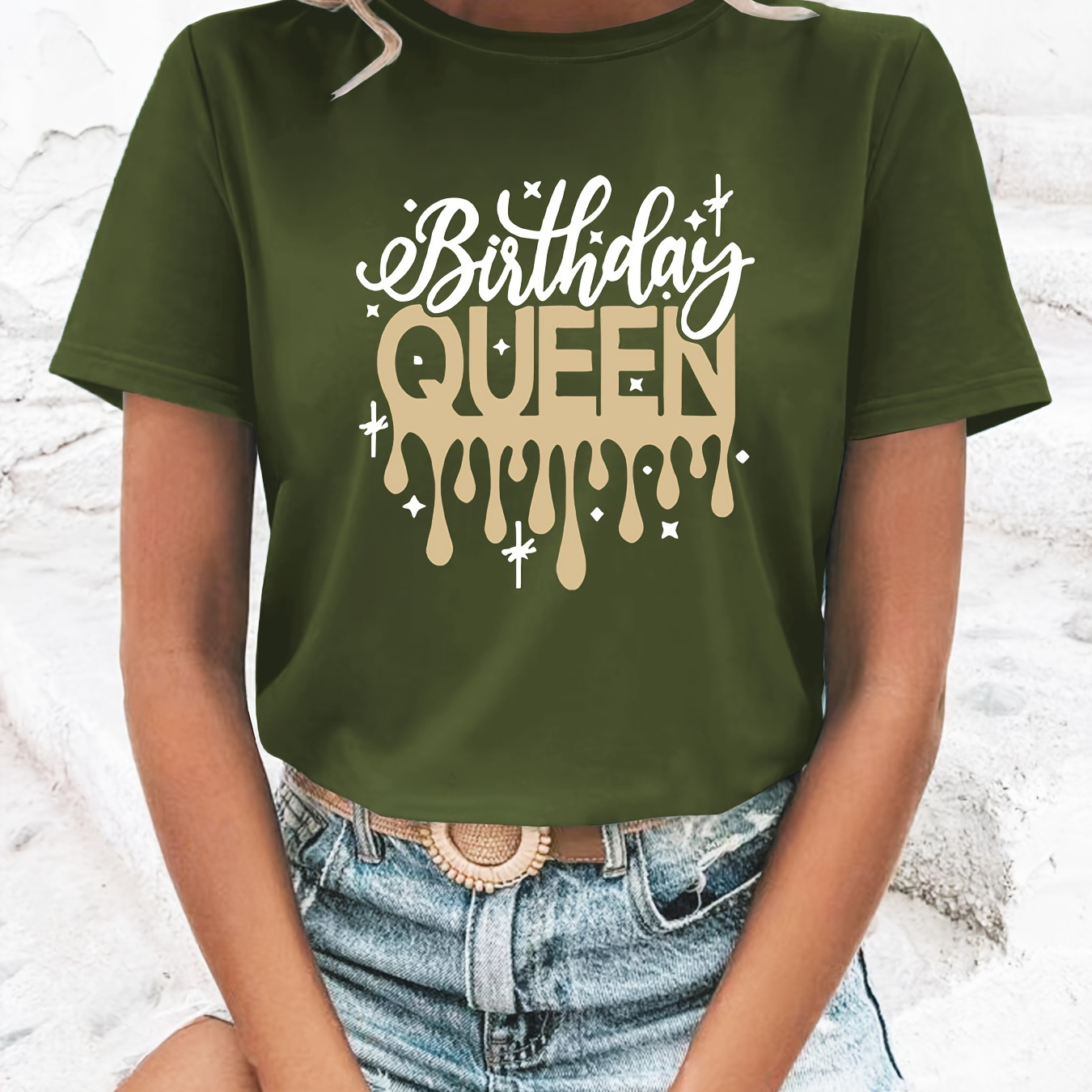 Birthday Queen Letter Print Sports Tee, Round Neck Workout Short Sleeves T-shirt Top, Women's Activewear
Birthday Queen Letter Print Sports Tee, Round Neck Workout Short Sleeves T-shirt Top, Women's Activewear