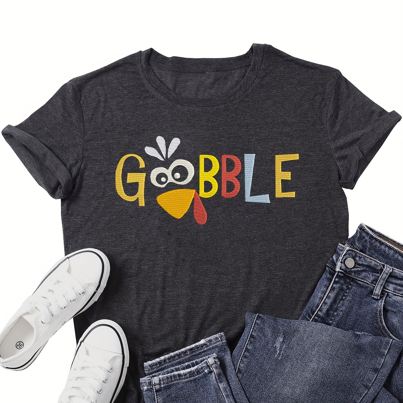 Women's Letter Print T-shirt - Casual Crew Neck, Short Sleeve Top In Soft Polyester , Machine Washable
Women's Letter Print T-shirt - Casual Crew Neck, Short Sleeve Top In Soft Polyester , Machine Washable