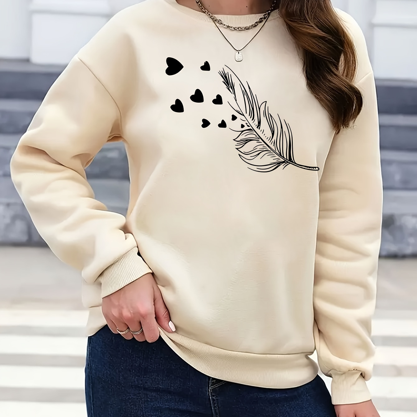 's Long Sweatshirt , 100% Knit , Fall/ Pattern Pullover Top
's Long Sweatshirt , 100% Knit , Fall/ Pattern Pullover Top