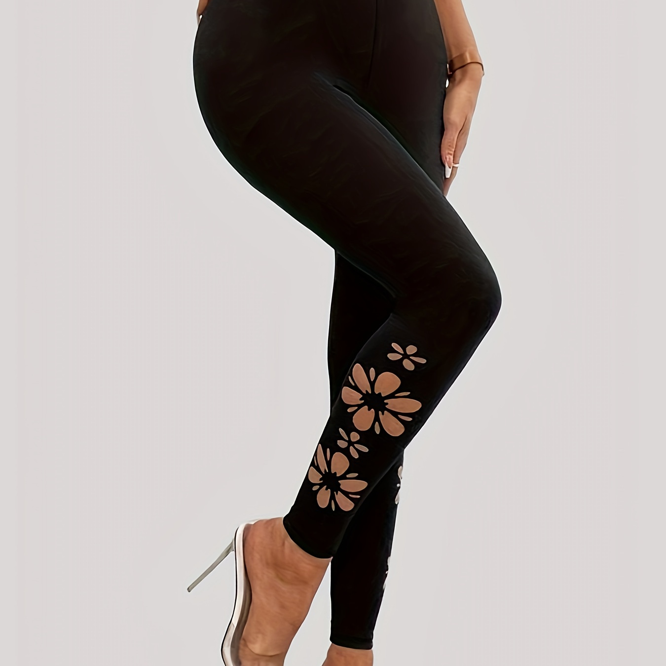 Floral Hollow Out Skinny Leggings, Casual High Waist Stretch Fitness Leggings, Women's Clothing
Floral Hollow Out Skinny Leggings, Casual High Waist Stretch Fitness Leggings, Women's Clothing