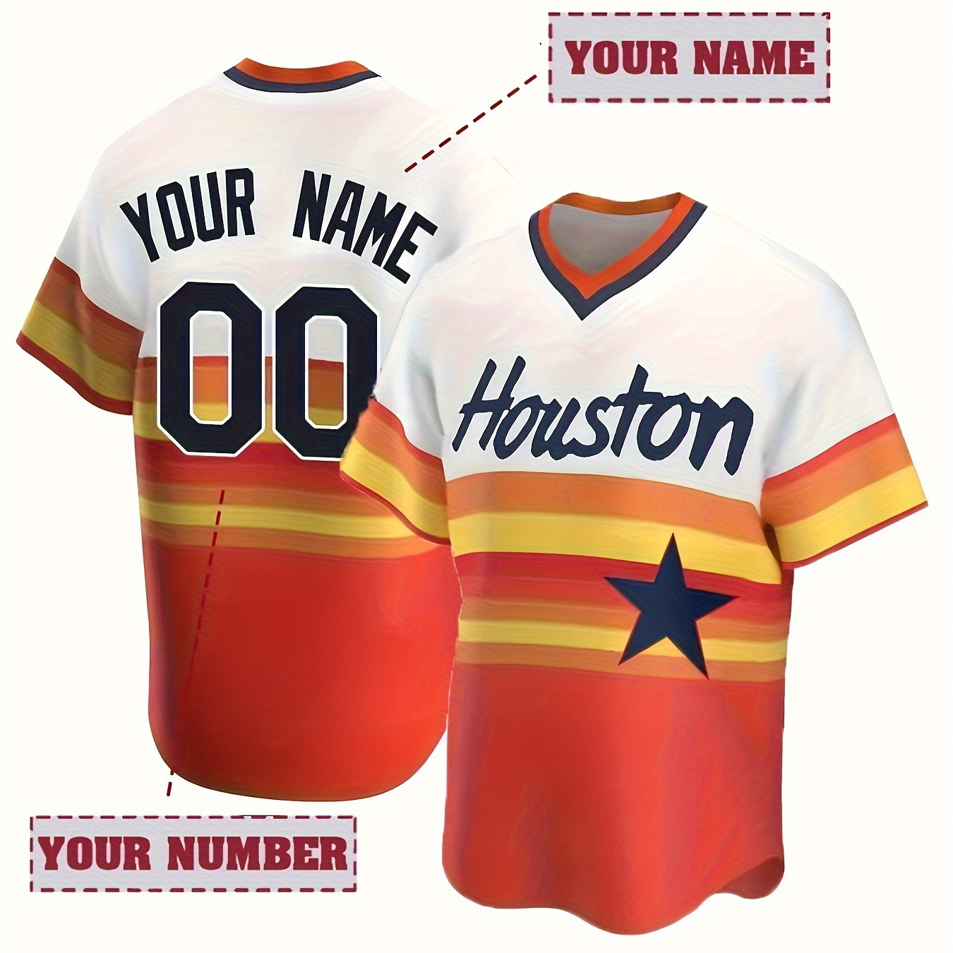 Customized Name And Number Design, Men's Short Sleeve Loose Breathable V-neck Embroidery Baseball Jersey, Sports Shirt For Team Training
Customized Name And Number Design, Men's Short Sleeve Loose Breathable V-neck Embroidery Baseball Jersey, Sports Shirt For Team Training