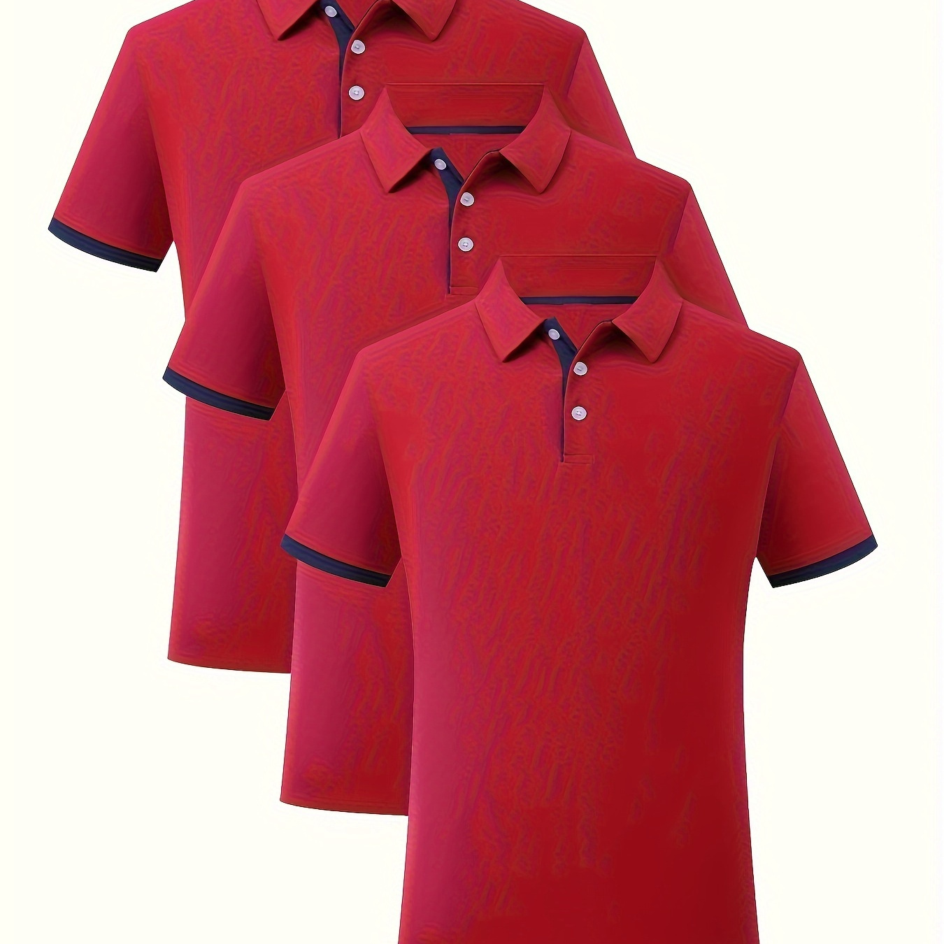 3 Pieces Men's Short Sleeve Lapel Golf T-shirt, Summer Trendy Tennis Tees, Casual Comfy Breathable Top For Outdoor Sports
3 Pieces Men's Short Sleeve Lapel Golf T-shirt, Summer Trendy Tennis Tees, Casual Comfy Breathable Top For Outdoor Sports