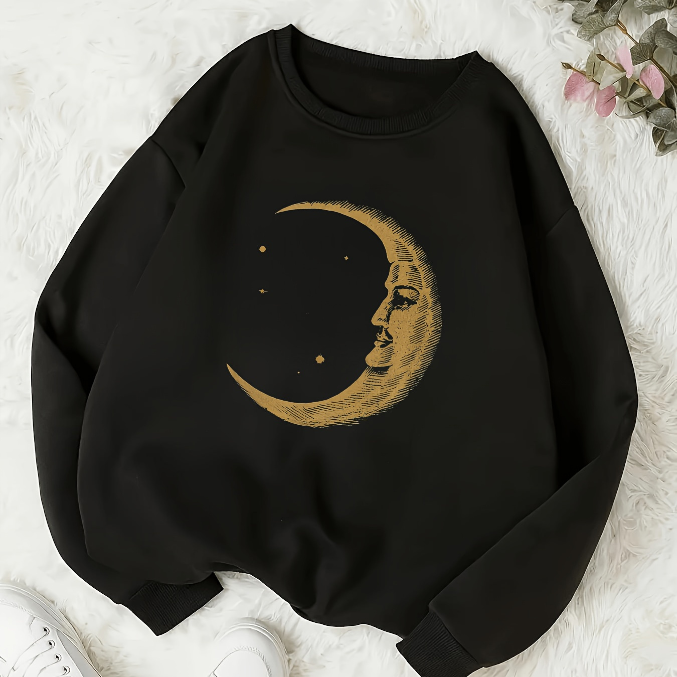 Cozy Moon Neck Sweatshirt For Women - Soft Polyester, Breathable & Machine Washable, Fall/winter Casual Wear
Cozy Moon Neck Sweatshirt For Women - Soft Polyester, Breathable & Machine Washable, Fall/winter Casual Wear