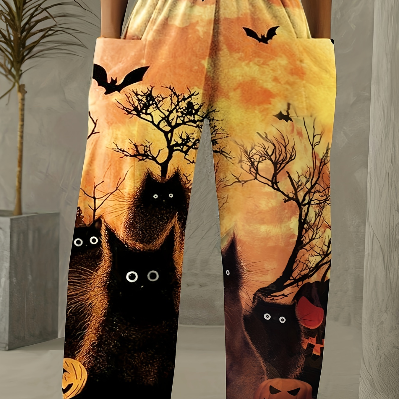 Halloween Graphic Print Pockets Pants, Casual Loose Pants For Spring & Summer, Women's Clothing
Halloween Graphic Print Pockets Pants, Casual Loose Pants For Spring & Summer, Women's Clothing