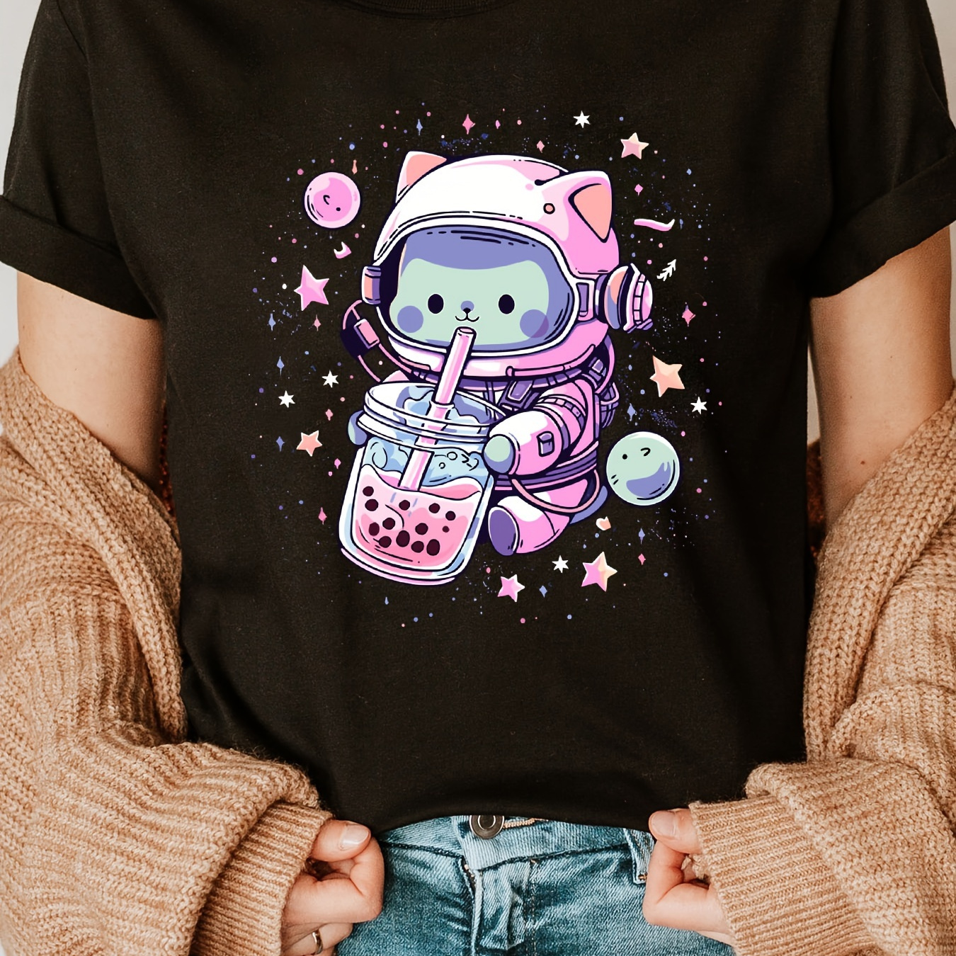 Cat Print Crew Neck T-shirt, Short Sleeve Casual Top For Summer & Spring, Women's Clothing
Cat Print Crew Neck T-shirt, Short Sleeve Casual Top For Summer & Spring, Women's Clothing