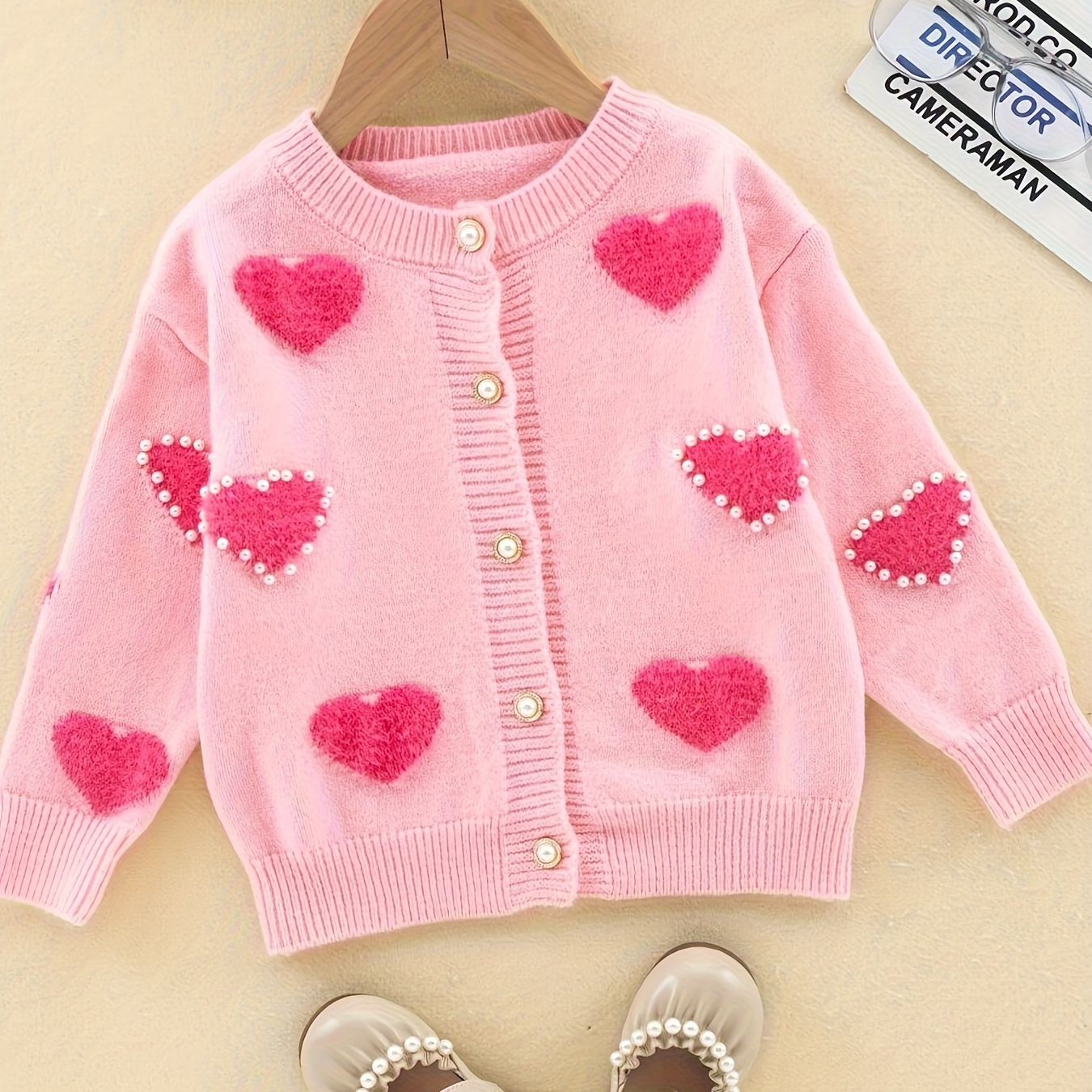 Girls Cute Beads & Heart Design Knit Cardigan Comfy Crew Neck Knit Jackets For Little Girls
Girls Cute Beads & Heart Design Knit Cardigan Comfy Crew Neck Knit Jackets For Little Girls