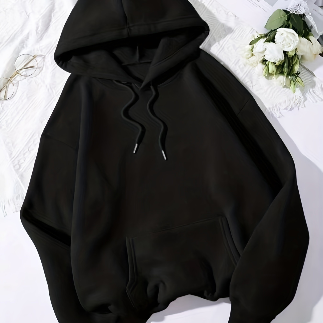 Fashion Solid Color Casual Hoodie, Drawstring Sports Hooded Sweatshirts With Front Pocket, Women's Sporty Sweatshirts
Fashion Solid Color Casual Hoodie, Drawstring Sports Hooded Sweatshirts With Front Pocket, Women's Sporty Sweatshirts