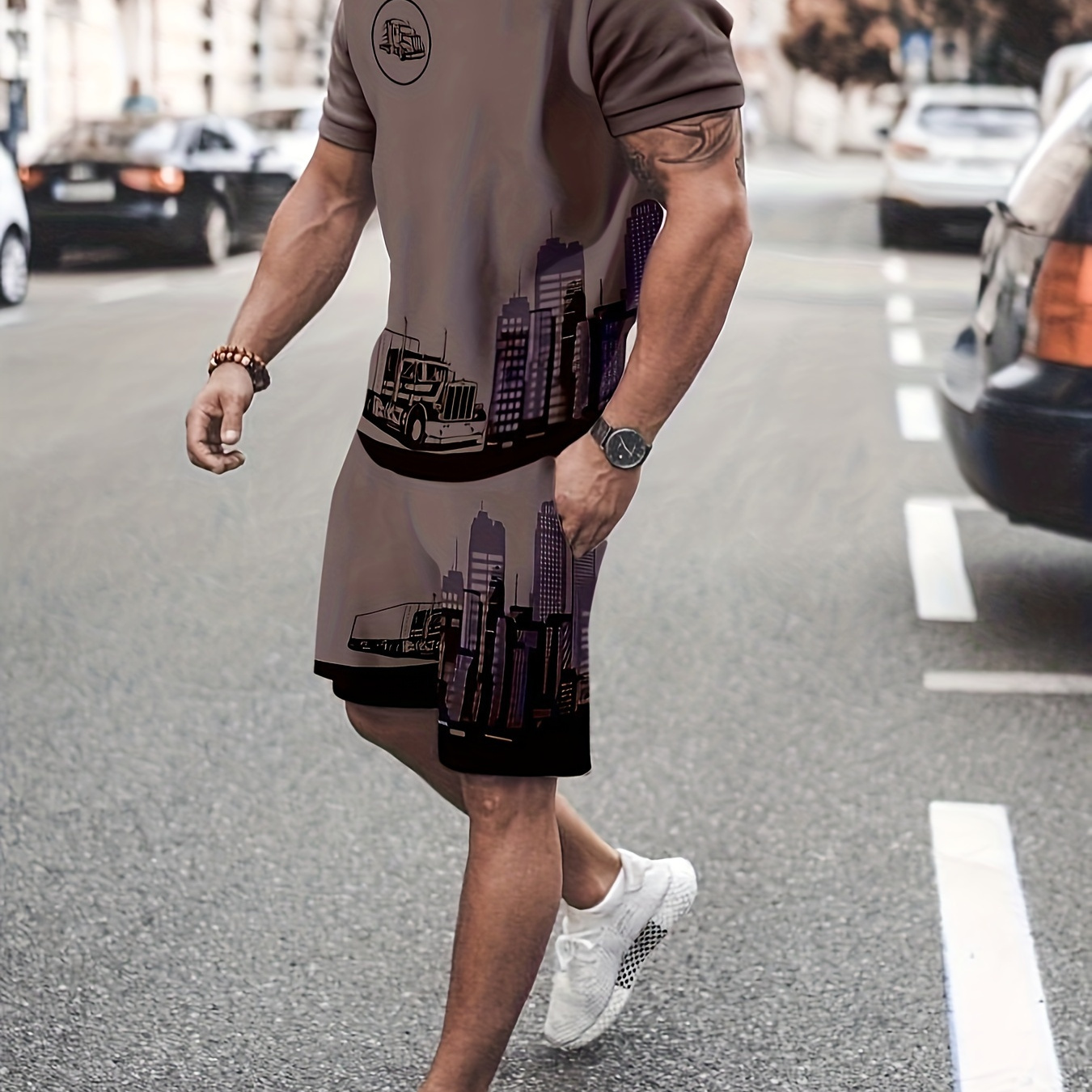 2pcs Trendy Outfits For Men, Casual Crew Neck Short Sleeve T-shirt And Shorts Set For Summer, Men's Clothing Vacation Workout
2pcs Trendy Outfits For Men, Casual Crew Neck Short Sleeve T-shirt And Shorts Set For Summer, Men's Clothing Vacation Workout