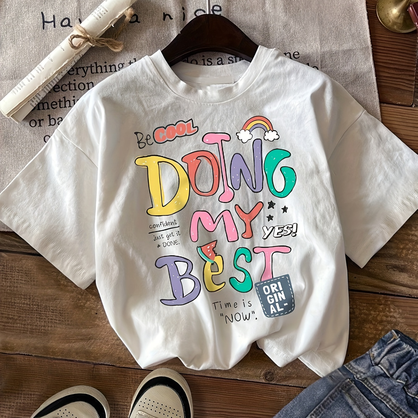 Letter Print T-shirt, Short Sleeve Crew Neck Casual Top For Summer & Spring, Women's Clothing
Letter Print T-shirt, Short Sleeve Crew Neck Casual Top For Summer & Spring, Women's Clothing