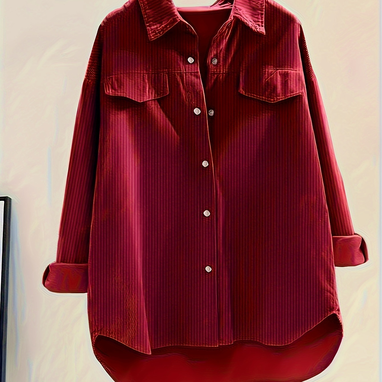 Solid Color Button Front Jacket, Casual Long Sleeve Corduroy Jacket For Spring & Fall, Women's Clothing
Solid Color Button Front Jacket, Casual Long Sleeve Corduroy Jacket For Spring & Fall, Women's Clothing