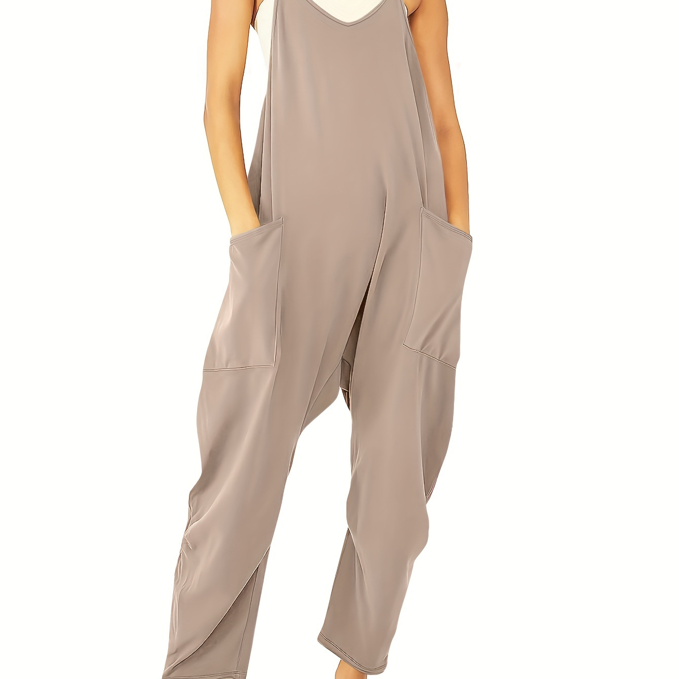 

Loose Cami Jumpsuit, Solid Casual Jumpsuit For Summer & Spring, Women's Clothing