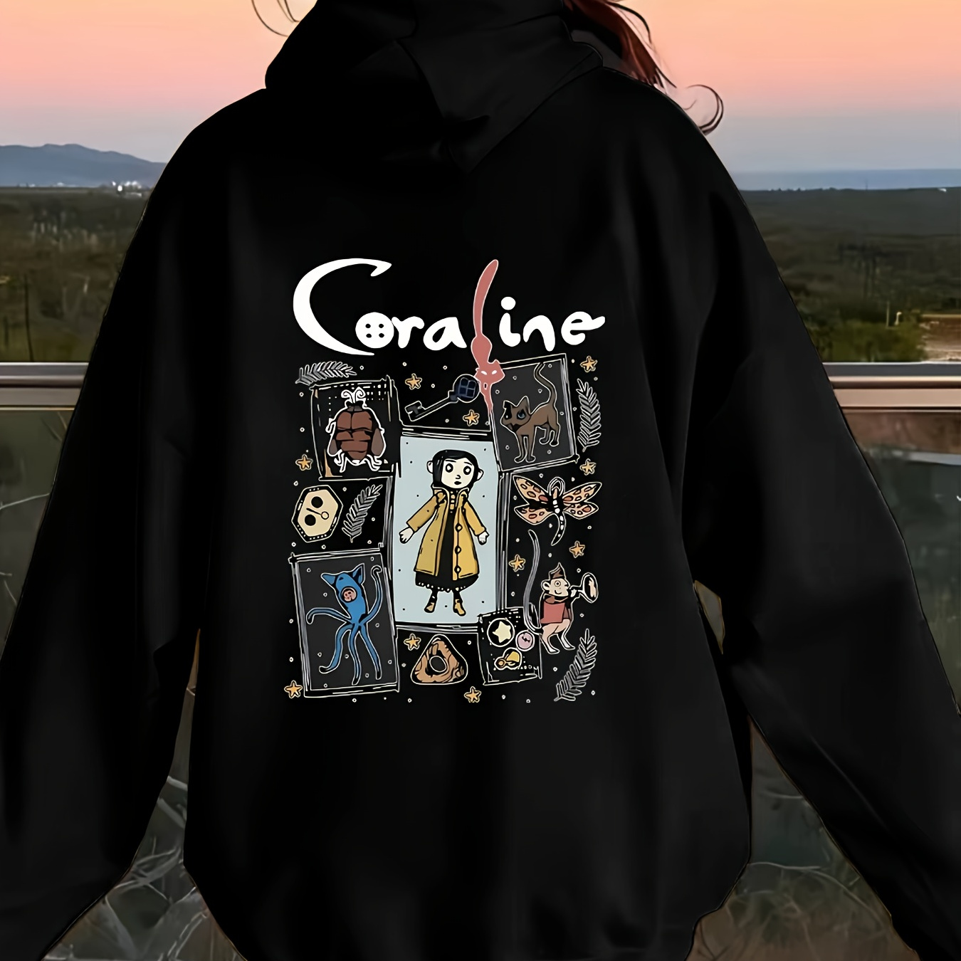 Themed Cartoon Print Hoodie For Women With Drawstring, Casual Knit Fabric, Hooded Polyester Sweatshirt For All
Themed Cartoon Print Hoodie For Women With Drawstring, Casual Knit Fabric, Hooded Polyester Sweatshirt For All
