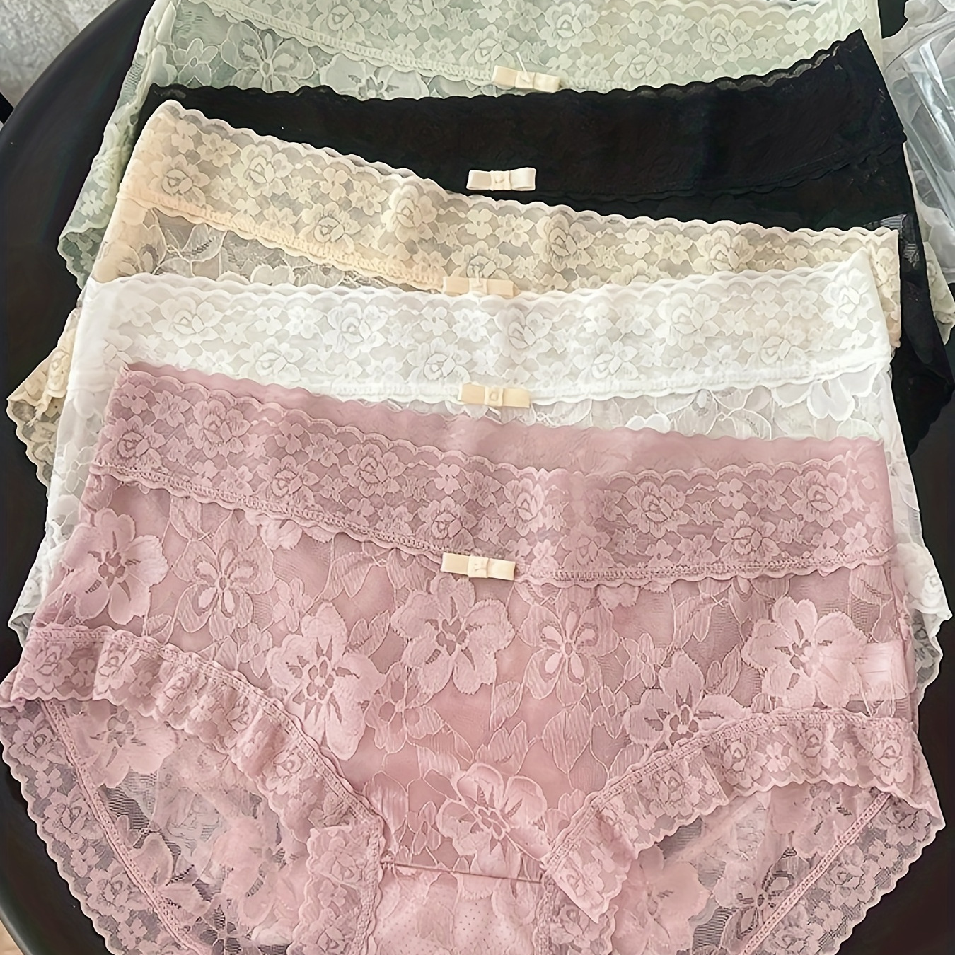 5pcs Floral Lace Briefs, Sexy Comfy Breathable Stretchy Intimates Panties, Women's Lingerie & Underwear
5pcs Floral Lace Briefs, Sexy Comfy Breathable Stretchy Intimates Panties, Women's Lingerie & Underwear