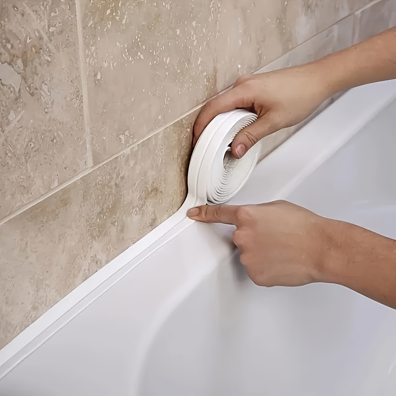 1 Roll Waterproof Mold-resistant Vinyl Seam Tape - Self-adhesive, Flexible Sealing Strip For Kitchen & Bathroom - Ideal For Bathtubs, Sinks, Toilets - White Pvc, Easy To Apply
1 Roll Waterproof Mold-resistant Vinyl Seam Tape - Self-adhesive, Flexible Sealing Strip For Kitchen & Bathroom - Ideal For Bathtubs, Sinks, Toilets - White Pvc, Easy To Apply