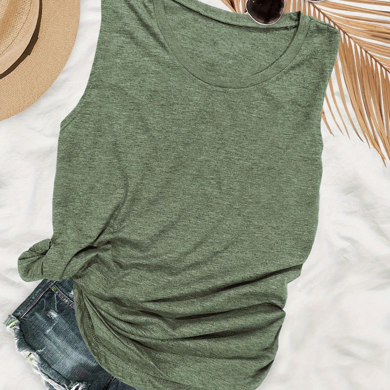 Solid Color Tank Top, Sleeveless Crew Neck Casual Top For Summer & Spring, Women's Clothing
Solid Color Tank Top, Sleeveless Crew Neck Casual Top For Summer & Spring, Women's Clothing