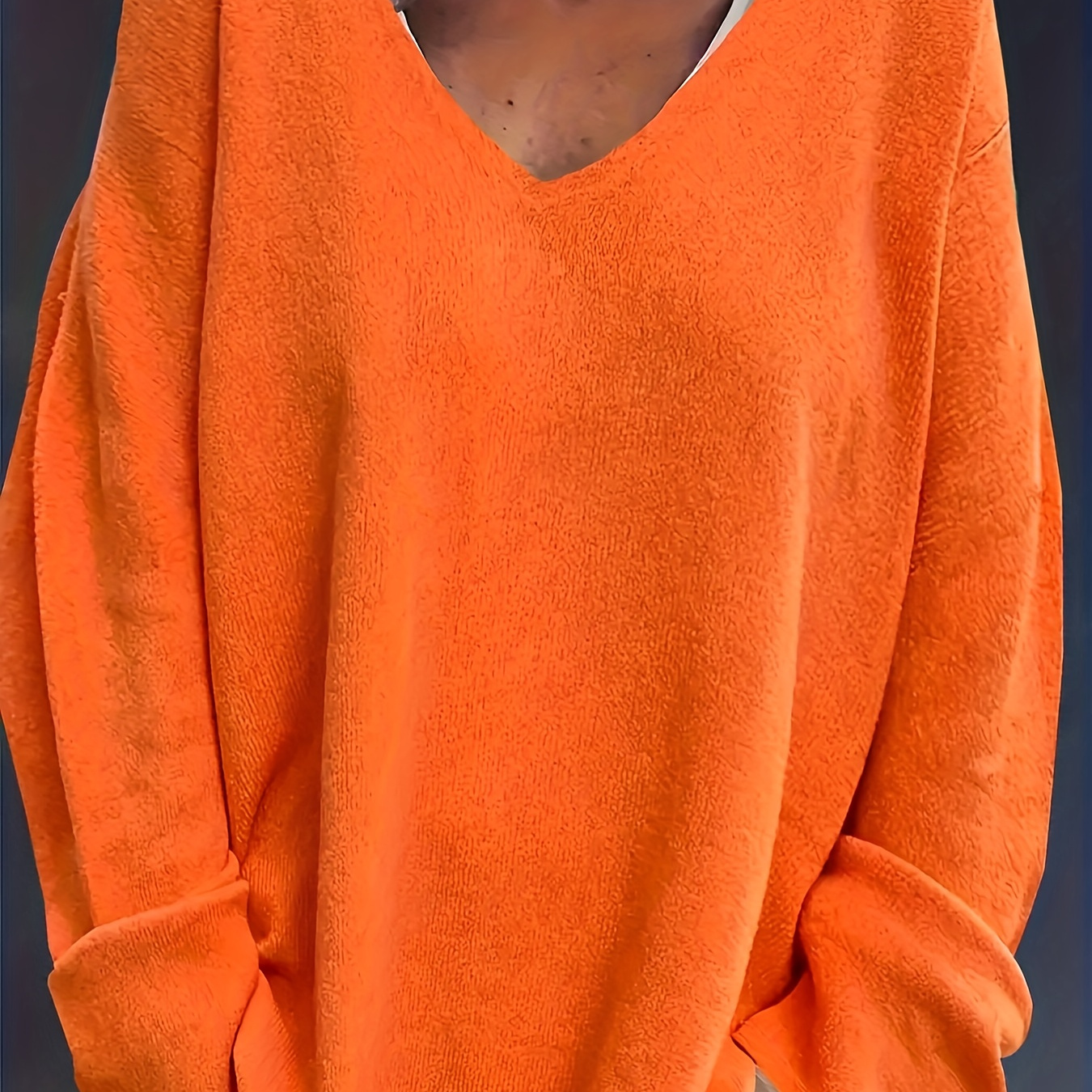 Solid V-neck Drop Shoulder Sweater, Versatile Long Sleeve Split Sweater, Women's Clothing
Solid V-neck Drop Shoulder Sweater, Versatile Long Sleeve Split Sweater, Women's Clothing