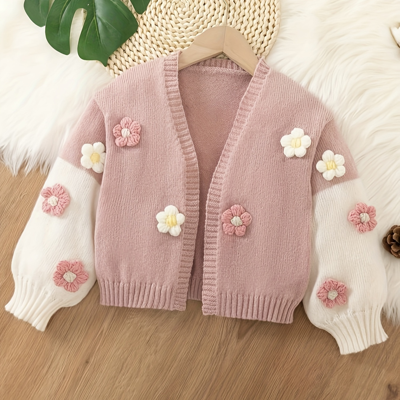 Baby Girls Cute & Casual Flower Knit Sweater Cardigan, Breathable & Comfortable For Outdoor
Baby Girls Cute & Casual Flower Knit Sweater Cardigan, Breathable & Comfortable For Outdoor