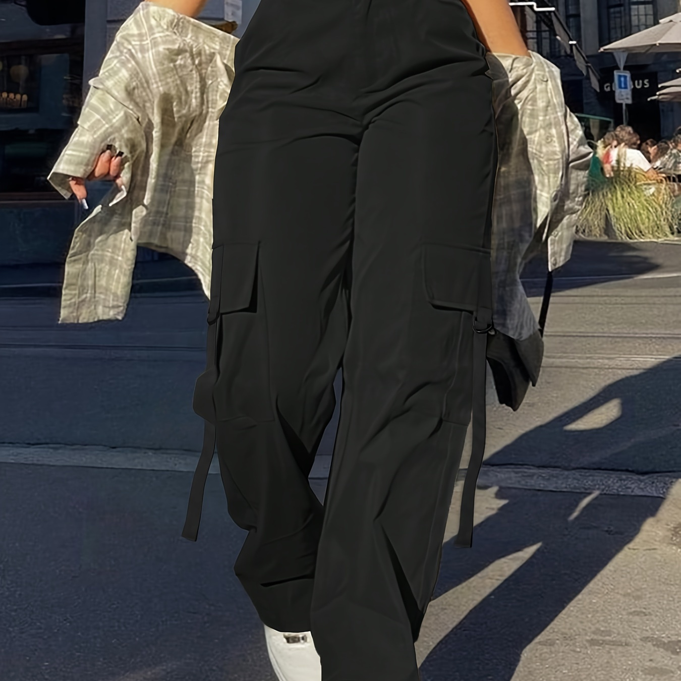 Women's High-waist Loose Fit Cargo Pants With Flap Pockets, Light Gray Y2k Kpop , Casual Polyester Straight Leg Fashion Work Pants For Casual Attire, Attire | Flap | Side Detailing
Women's High-waist Loose Fit Cargo Pants With Flap Pockets, Light Gray Y2k Kpop , Casual Polyester Straight Leg Fashion Work Pants For Casual Attire, Attire | Flap | Side Detailing