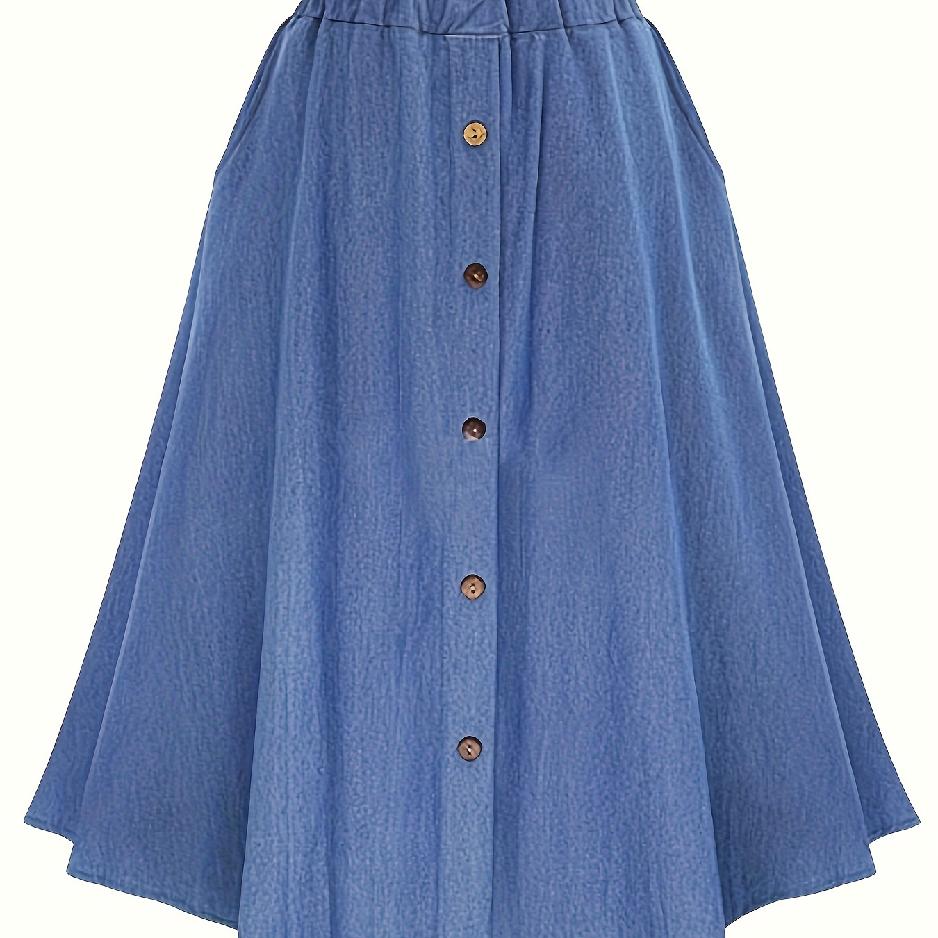 Women's Waist A-line Pleated Midi Denim Skirt Ladies Button Up Loose Skirt Casual Skirt
Women's Waist A-line Pleated Midi Denim Skirt Ladies Button Up Loose Skirt Casual Skirt