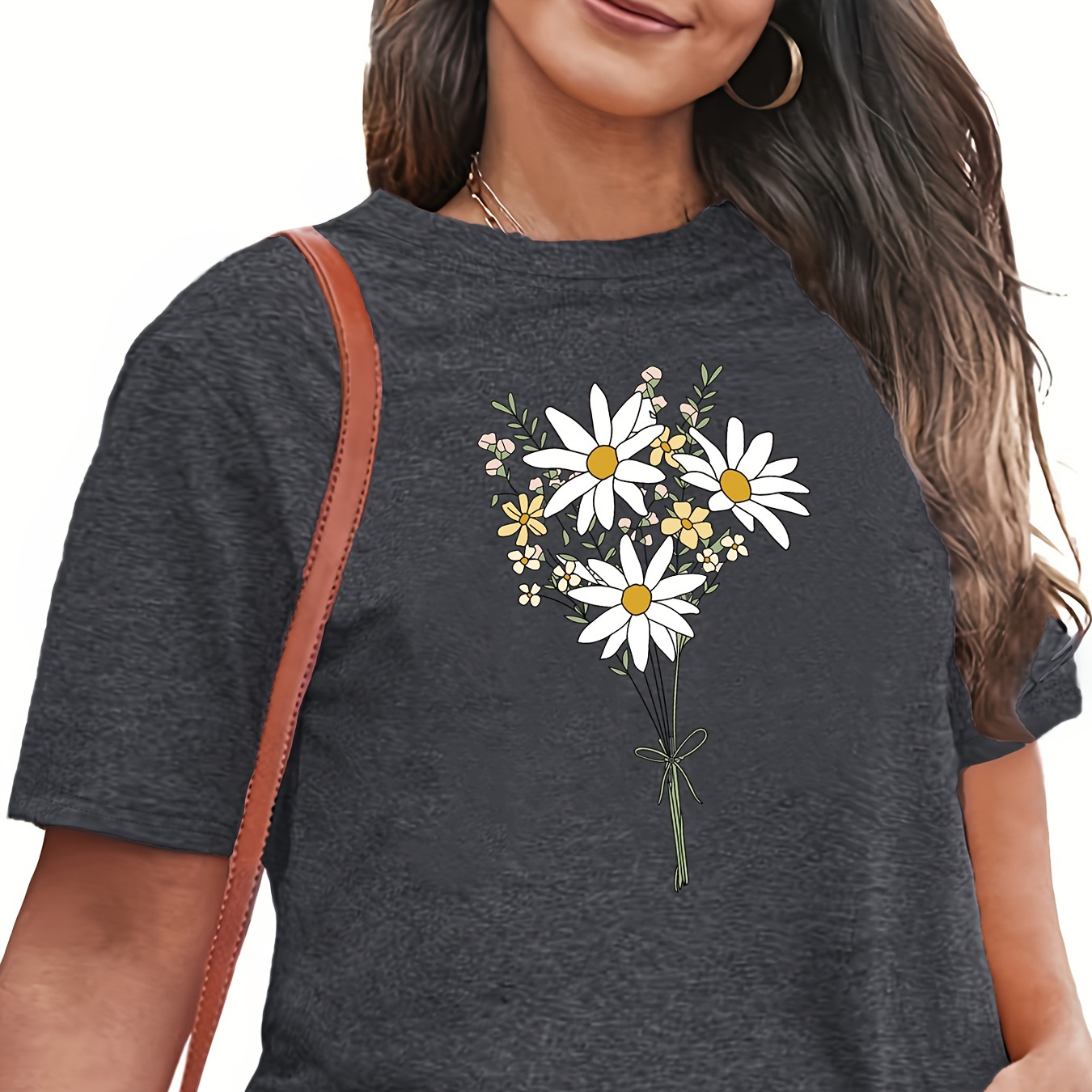 Plus Size Floral Print T-shirt, Casual Short Sleeve Crew Neck Top For Spring & Summer, Women's Plus Size Clothing
Plus Size Floral Print T-shirt, Casual Short Sleeve Crew Neck Top For Spring & Summer, Women's Plus Size Clothing
