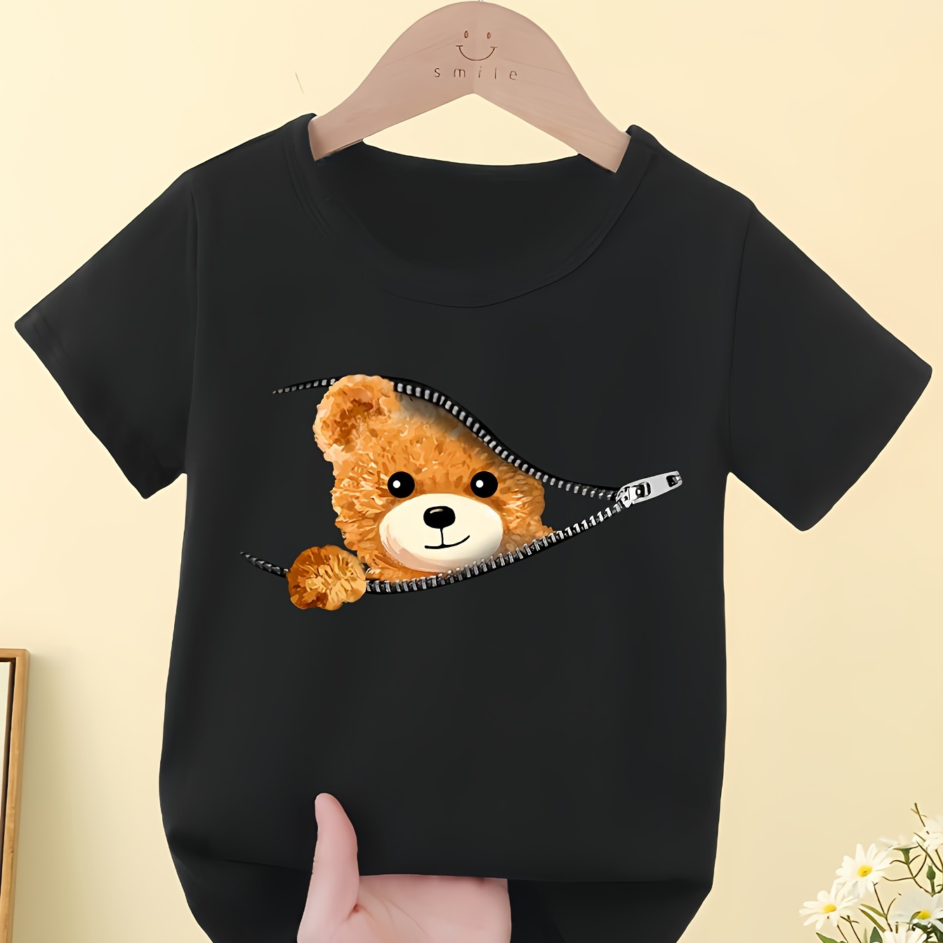 Girls' Cute Cartoon Bear Cotton T-shirt | Crew Neck, Short Sleeve, Regular Fit | Soft & Breathable Knit Fabric | Summer Casual Top For Kids 12 And Under
Girls' Cute Cartoon Bear Cotton T-shirt | Crew Neck, Short Sleeve, Regular Fit | Soft & Breathable Knit Fabric | Summer Casual Top For Kids 12 And Under