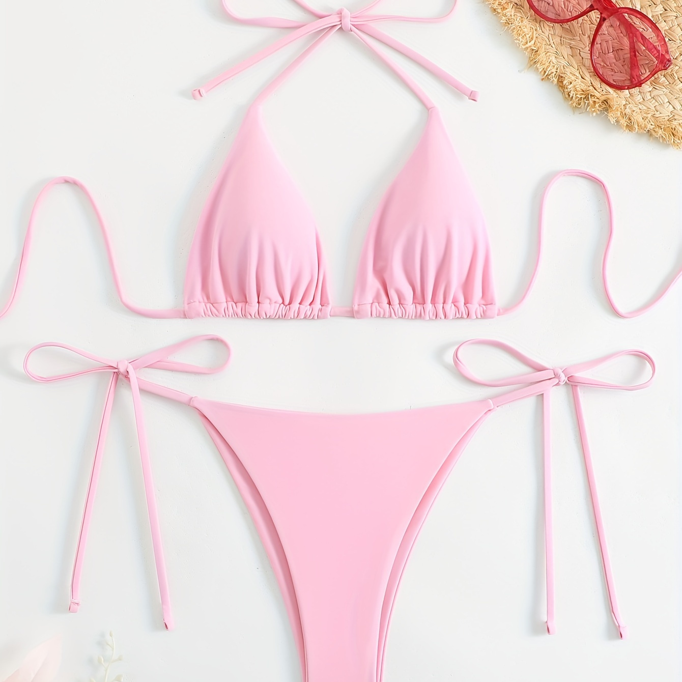 Lauvoco Women's Elegant Off The Shoulder Bikini Set - Polyamide And Elastane High Stretch Swimwear With Lace-up Detail, Solid Color Sleeveless Knit Fabric Two-piece Swimsuit
Lauvoco Women's Elegant Off The Shoulder Bikini Set - Polyamide And Elastane High Stretch Swimwear With Lace-up Detail, Solid Color Sleeveless Knit Fabric Two-piece Swimsuit