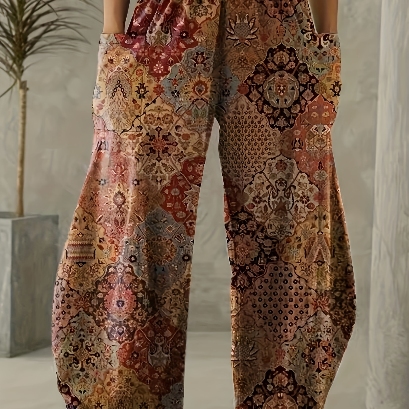 Tribal Print Wide Leg Pants, Casual Loose Pants For Spring & Summer, Women's Clothing
Tribal Print Wide Leg Pants, Casual Loose Pants For Spring & Summer, Women's Clothing