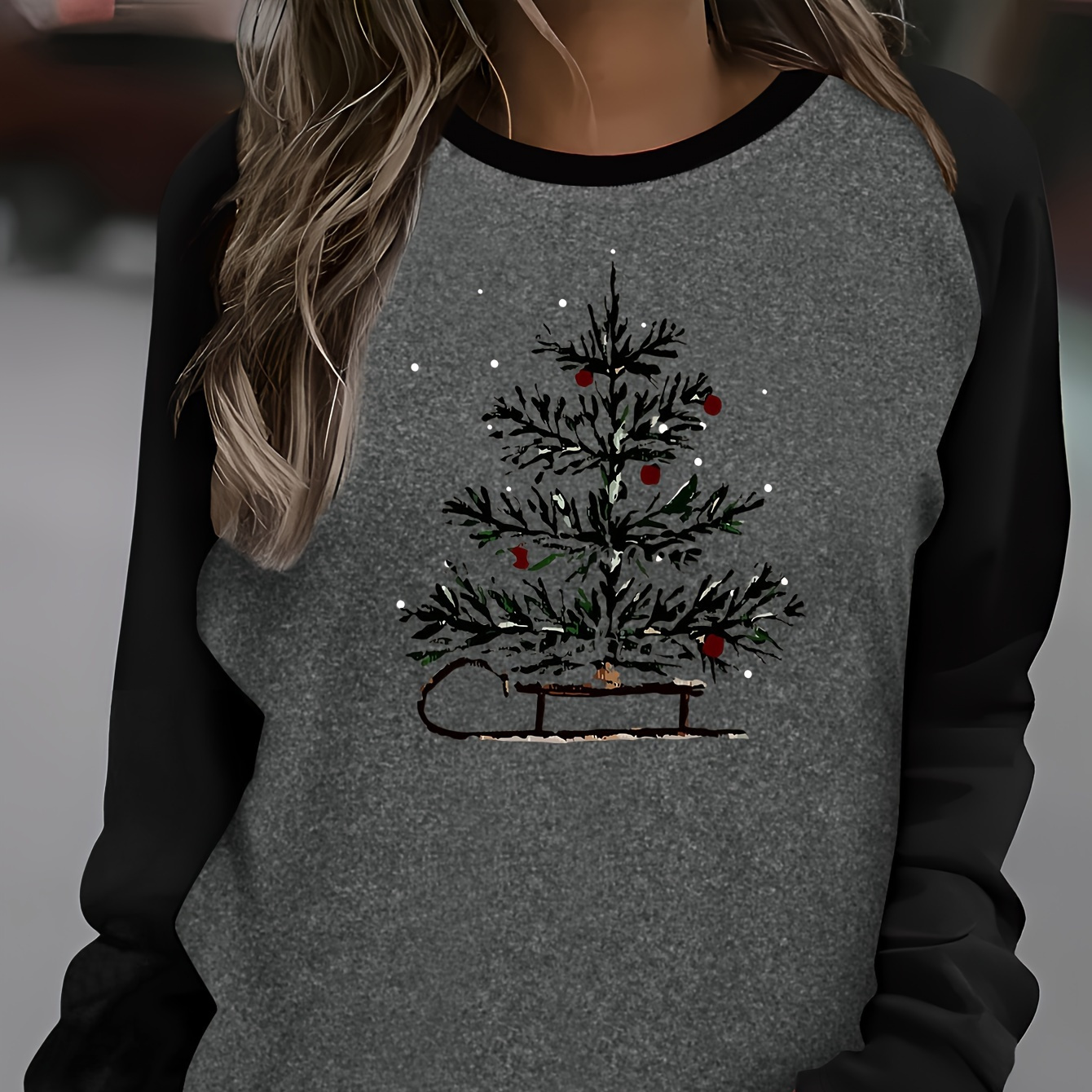 Women's Christmas Tree Print Long Sleeve T-shirt - Casual Crew Neck, Stretchy Polyester , Machine Washable, Christmas Shirts
Women's Christmas Tree Print Long Sleeve T-shirt - Casual Crew Neck, Stretchy Polyester , Machine Washable, Christmas Shirts
