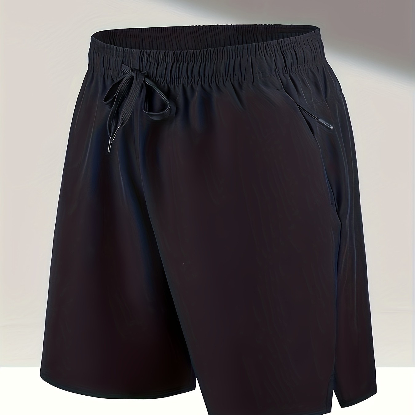 Quick Drying Comfy Shorts, Men's Casual Zipper Pockets Slightly Stretch Elastic Waist Drawstring Shorts For Summer Gym Workout Training
Quick Drying Comfy Shorts, Men's Casual Zipper Pockets Slightly Stretch Elastic Waist Drawstring Shorts For Summer Gym Workout Training