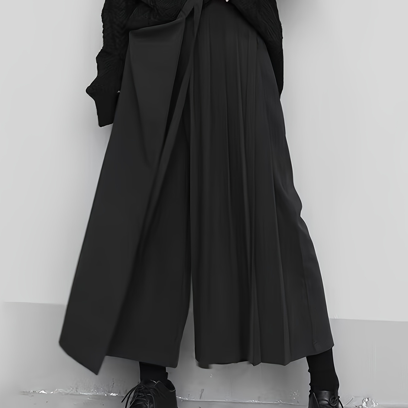 Chic Two-piece Wide Leg Pants With Waistband - Casual Solid Color, Machine Washable For Women
Chic Two-piece Wide Leg Pants With Waistband - Casual Solid Color, Machine Washable For Women