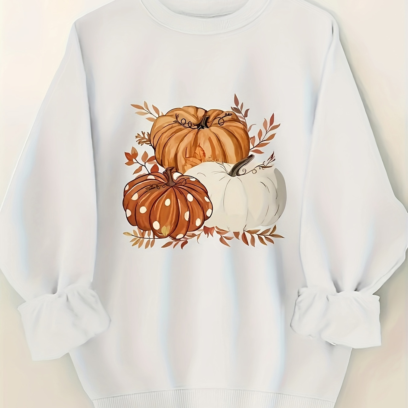 Pumpkin Print Pullover Sweatshirt, Casual Long Sleeve Crew Neck Sweatshirt For Fall & Winter, Women's Clothing
Pumpkin Print Pullover Sweatshirt, Casual Long Sleeve Crew Neck Sweatshirt For Fall & Winter, Women's Clothing