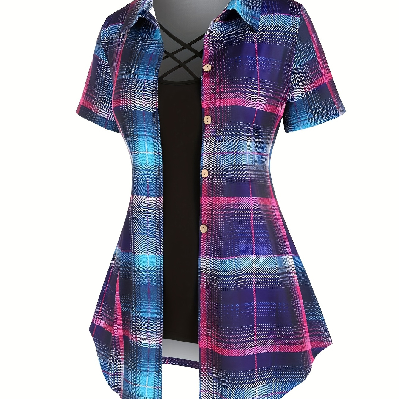 Casual Summer Two-piece Set, Plaid Print Button Front Shirt & Solid Slim Cami Top Outfits, Women's Clothing
Casual Summer Two-piece Set, Plaid Print Button Front Shirt & Solid Slim Cami Top Outfits, Women's Clothing