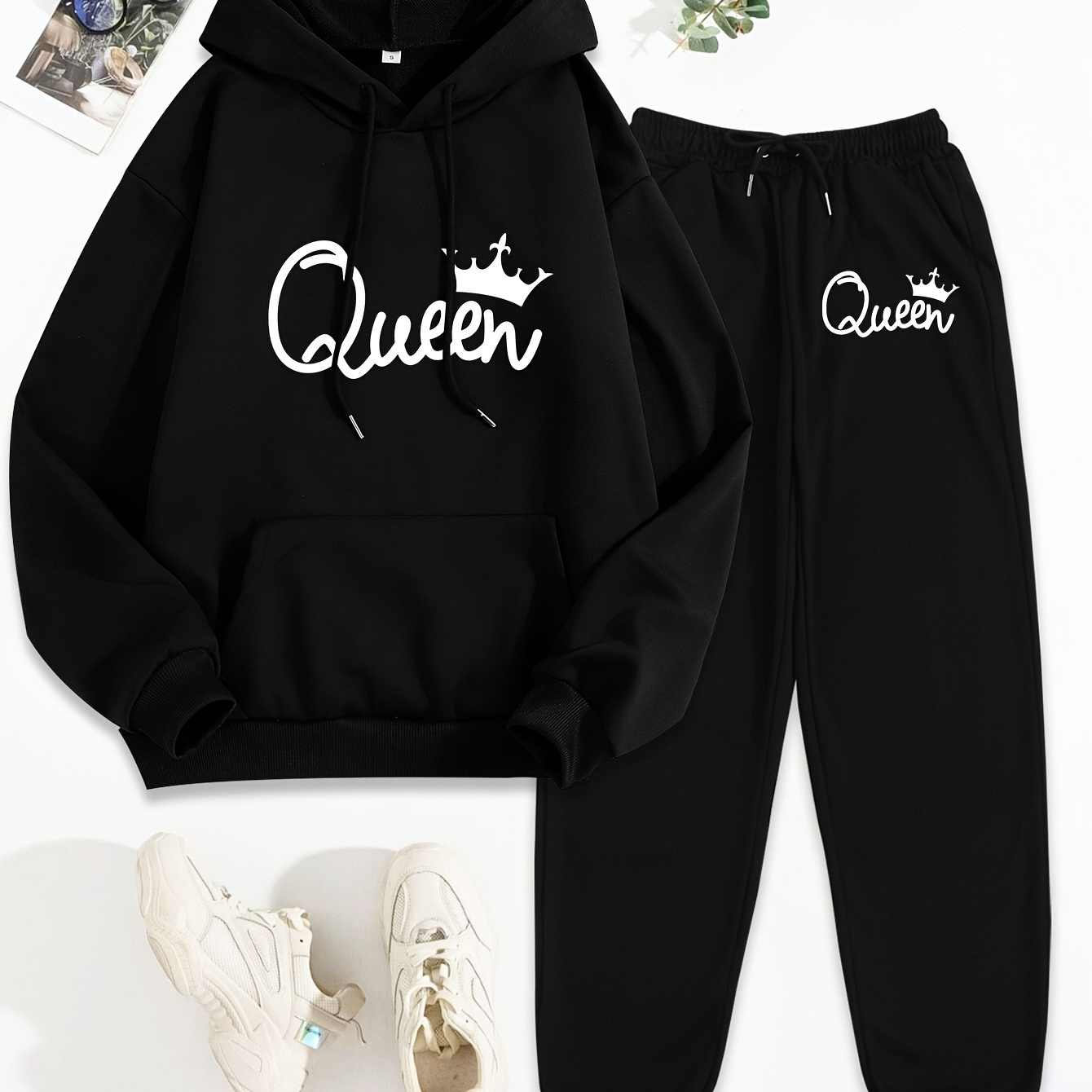 Women's Casual Hoodie & Pants Set With Letter Print - 100% Polyester Knit Fabric, Long Sleeve, Hooded, Pockets - Fall/winter Pattern Loungewear 2 Piece Set
Women's Casual Hoodie & Pants Set With Letter Print - 100% Polyester Knit Fabric, Long Sleeve, Hooded, Pockets - Fall/winter Pattern Loungewear 2 Piece Set