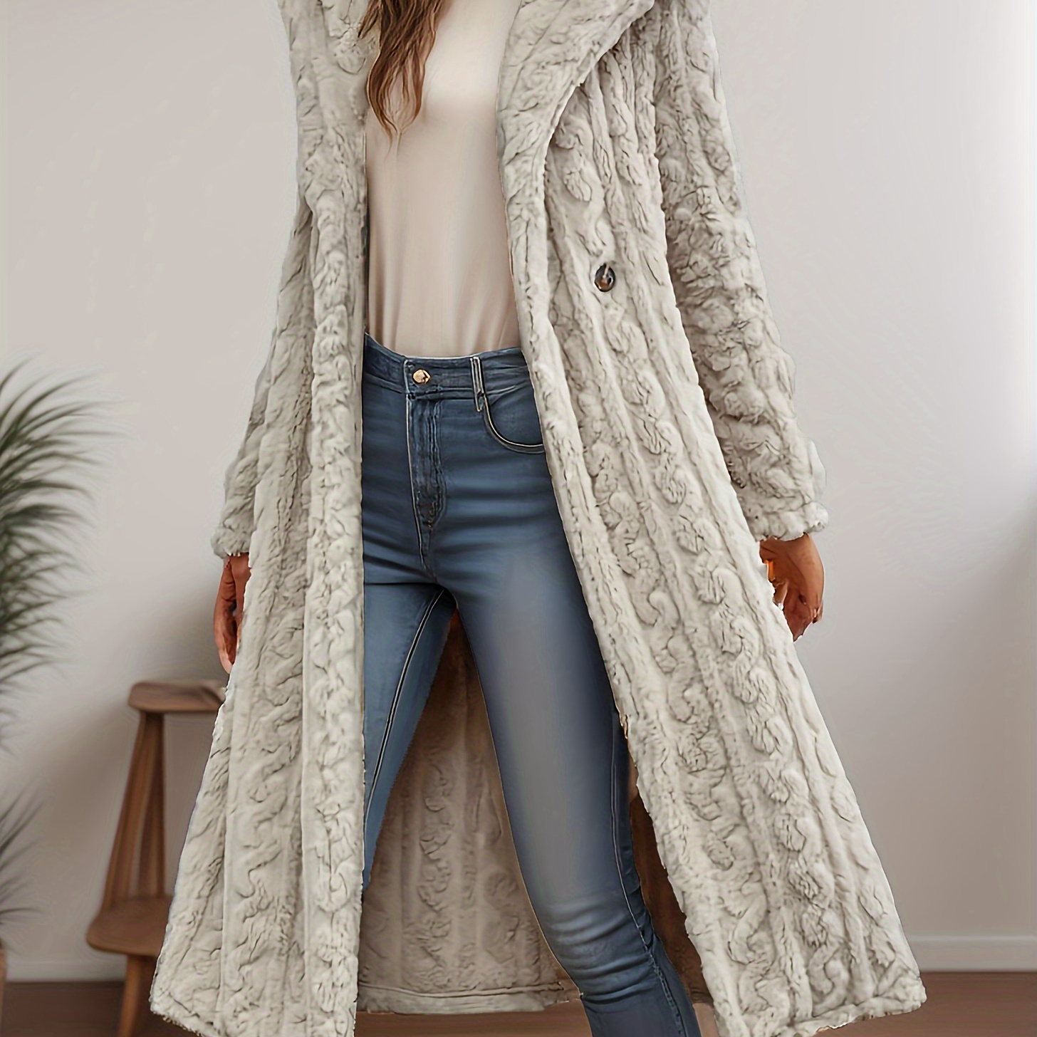 Elegant Black Long Coat For Women - Chic Polyester Outerwear With , Button Front, And Lapel Collar - Machine Washable, All
Elegant Black Long Coat For Women - Chic Polyester Outerwear With , Button Front, And Lapel Collar - Machine Washable, All