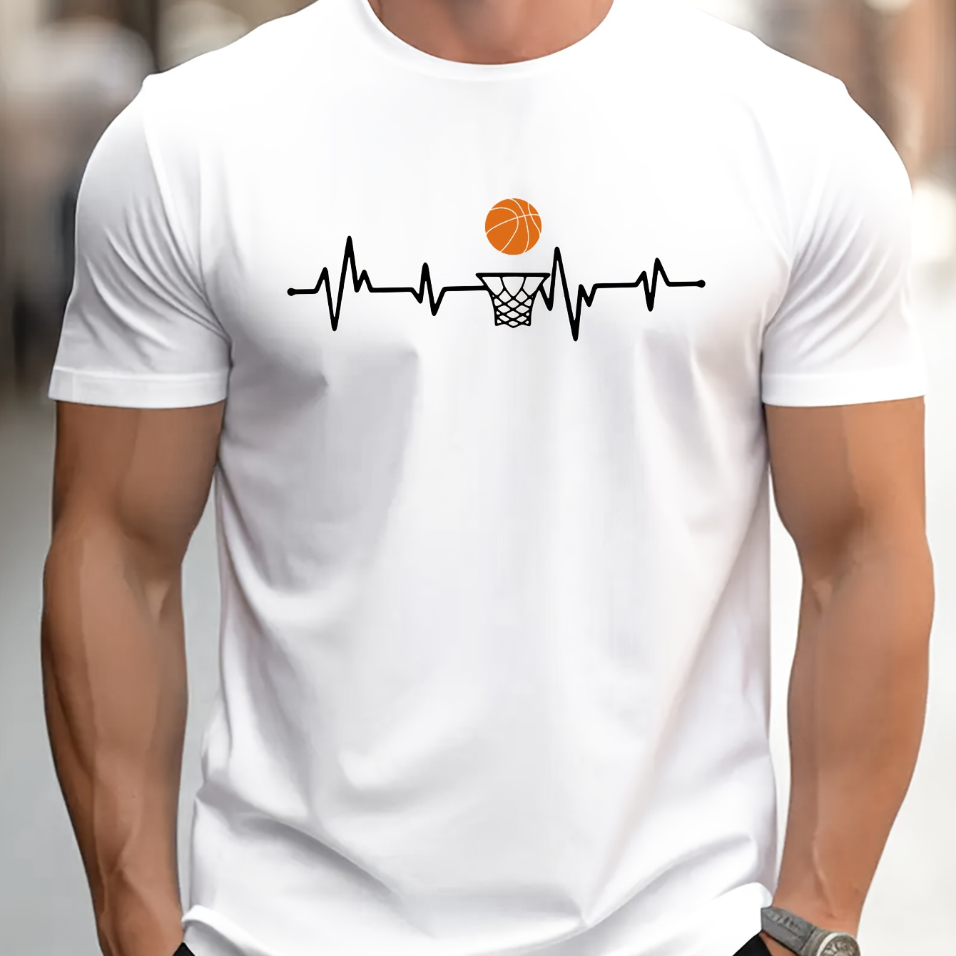 Basketball Heart Wave Print Tee Shirt, Tees For Men, Casual Short Sleeve T-shirt For Summer
Basketball Heart Wave Print Tee Shirt, Tees For Men, Casual Short Sleeve T-shirt For Summer